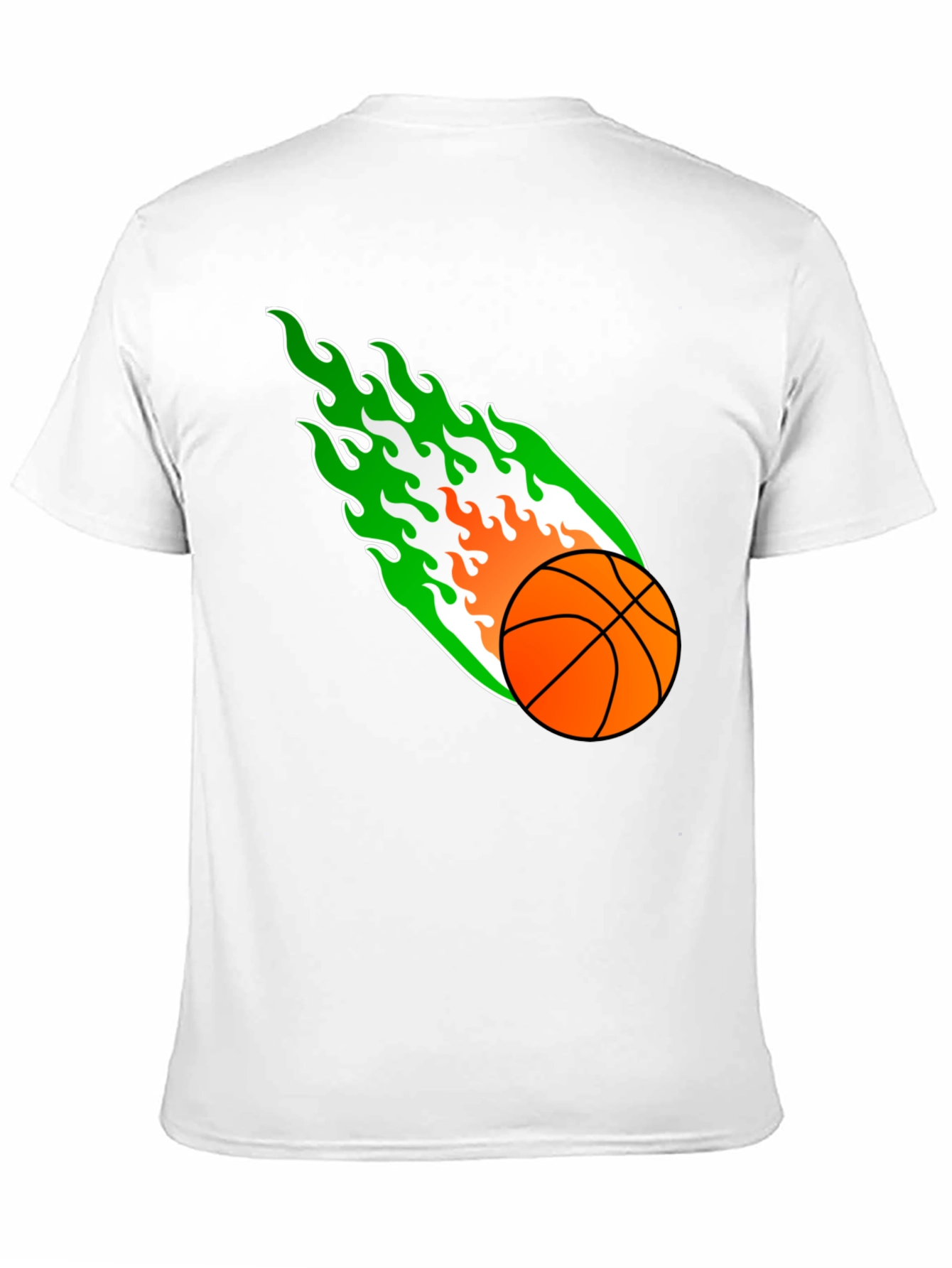 Black Flaming Basketball Graphic Tee - Black Cotton Shirt view 11
