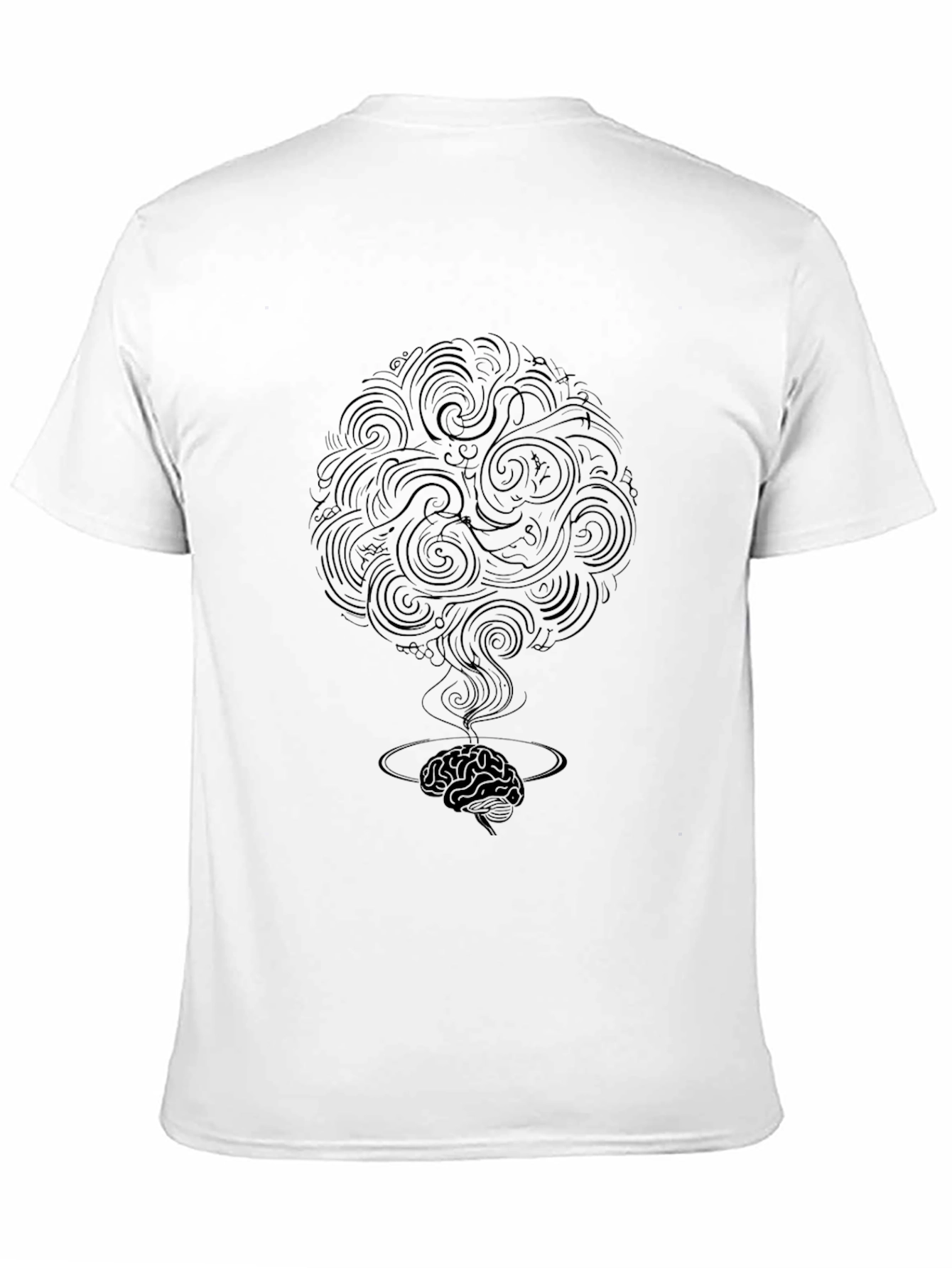 Black Abstract Brain Power T-Shirt view 11