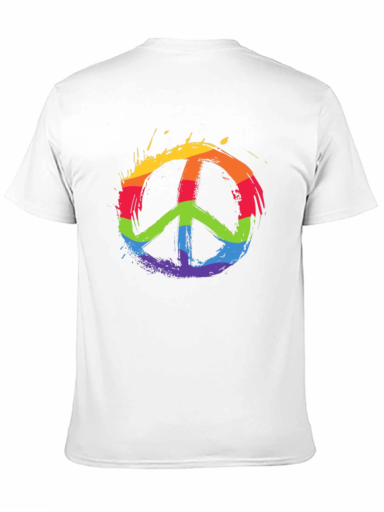 Black Rainbow Peace Sign Black T-Shirt view 11