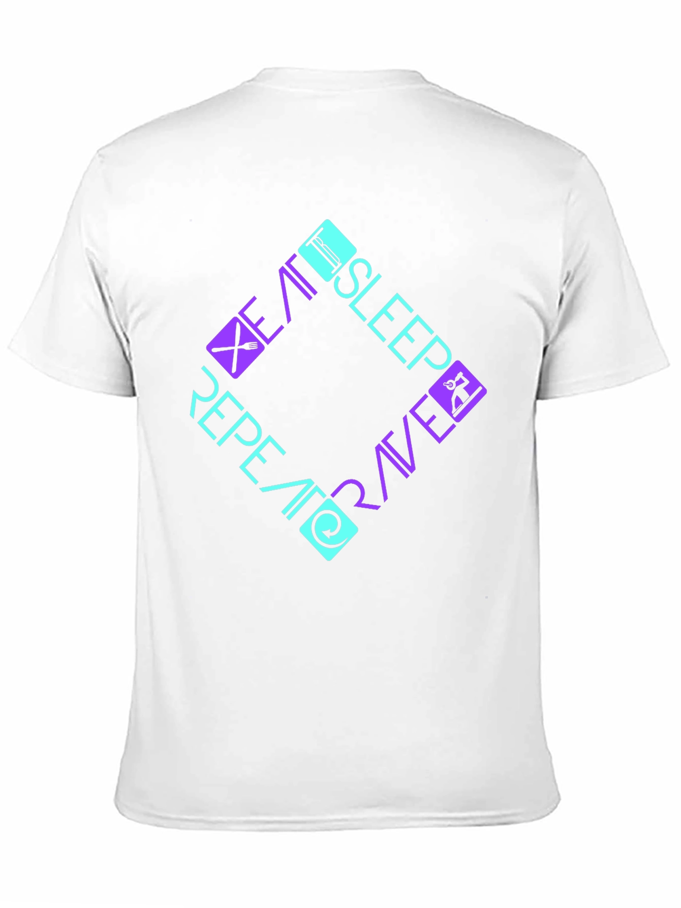 Black Eat Sleep Rave Repeat Graphic Tee view 11