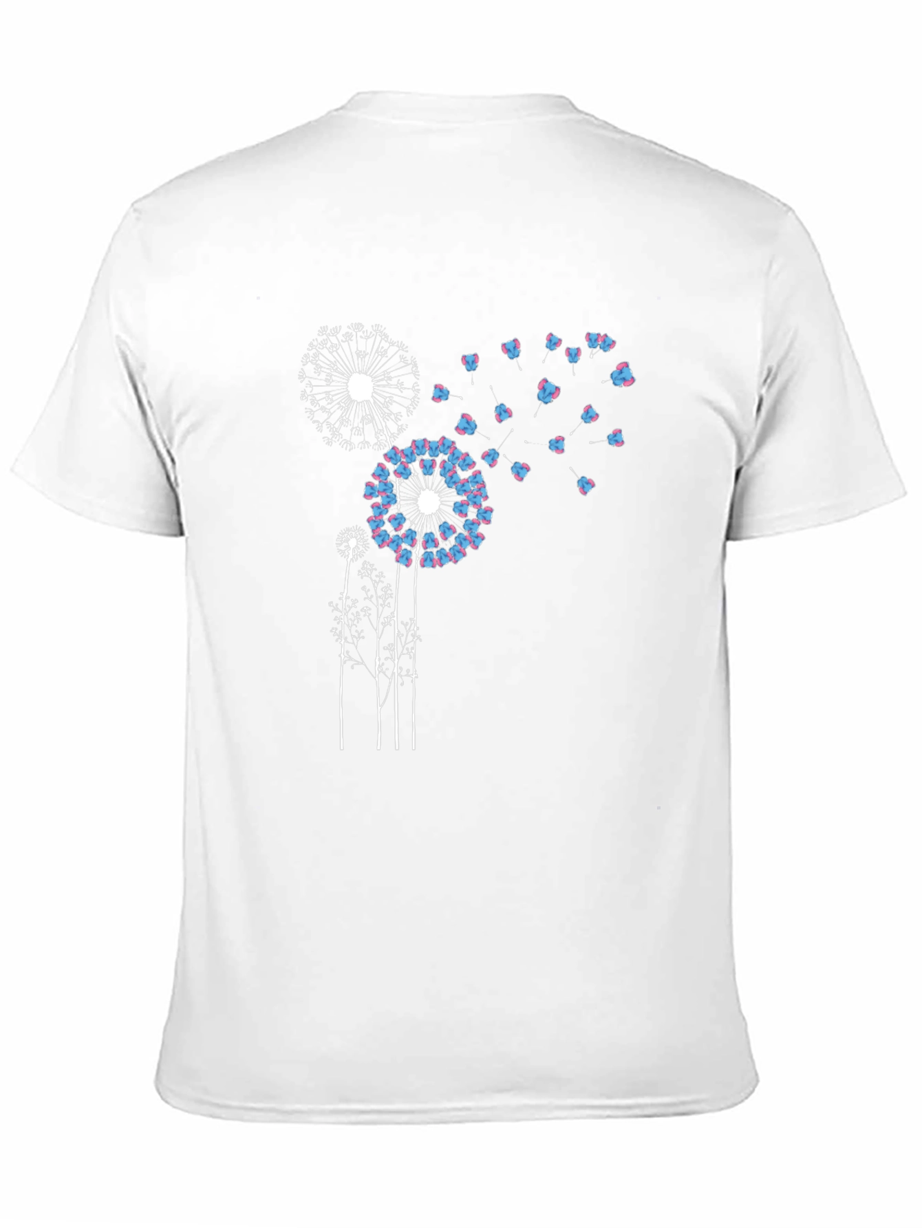 Black Dandelion Print Black T-Shirt view 11