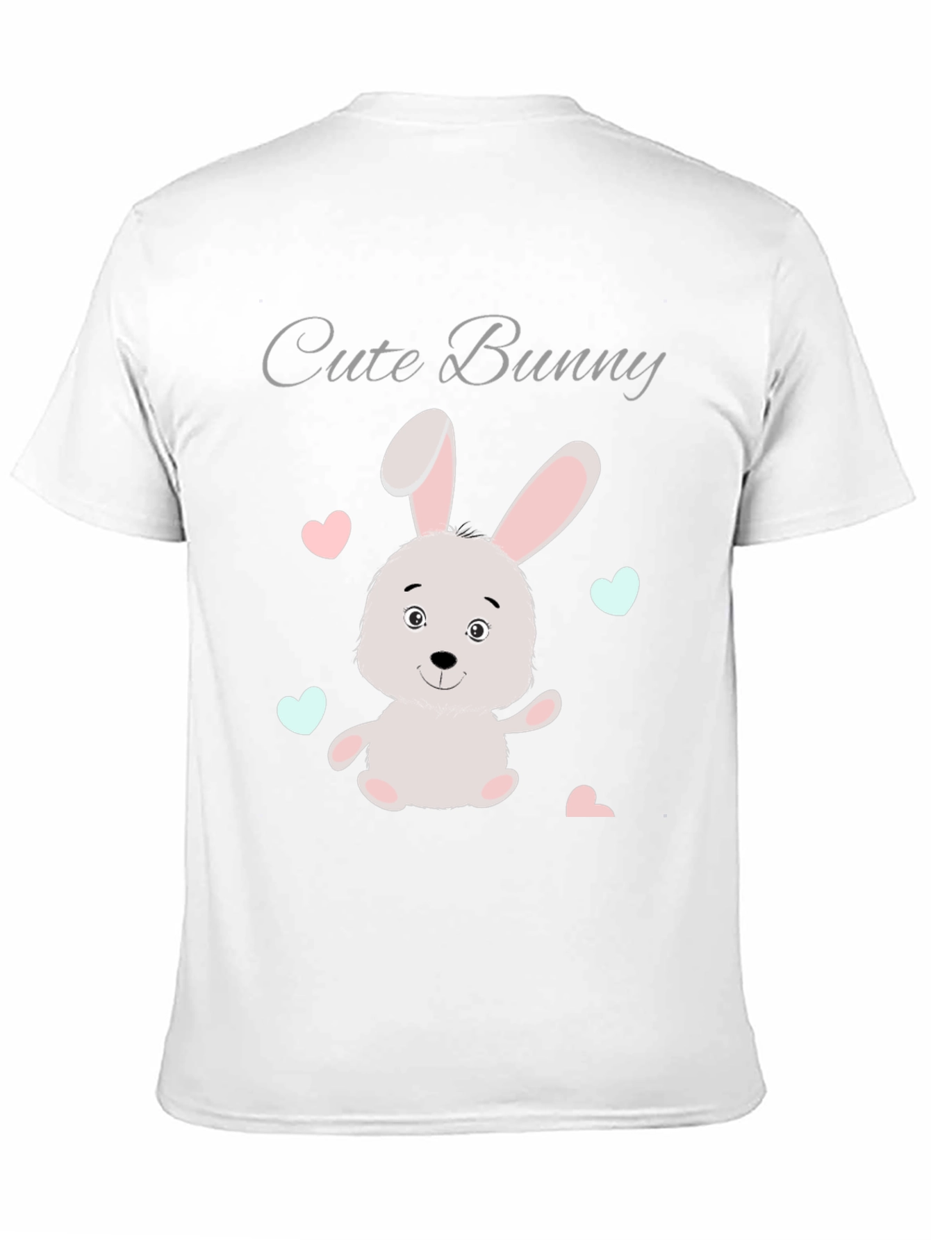 Black Cute Bunny Graphic Tee - Soft Cotton Blend view 11