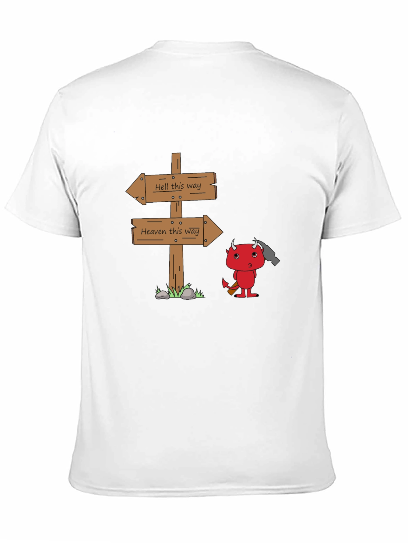 Black Heaven or Hell T-Shirt - Funny Devil Graphic Tee view 11