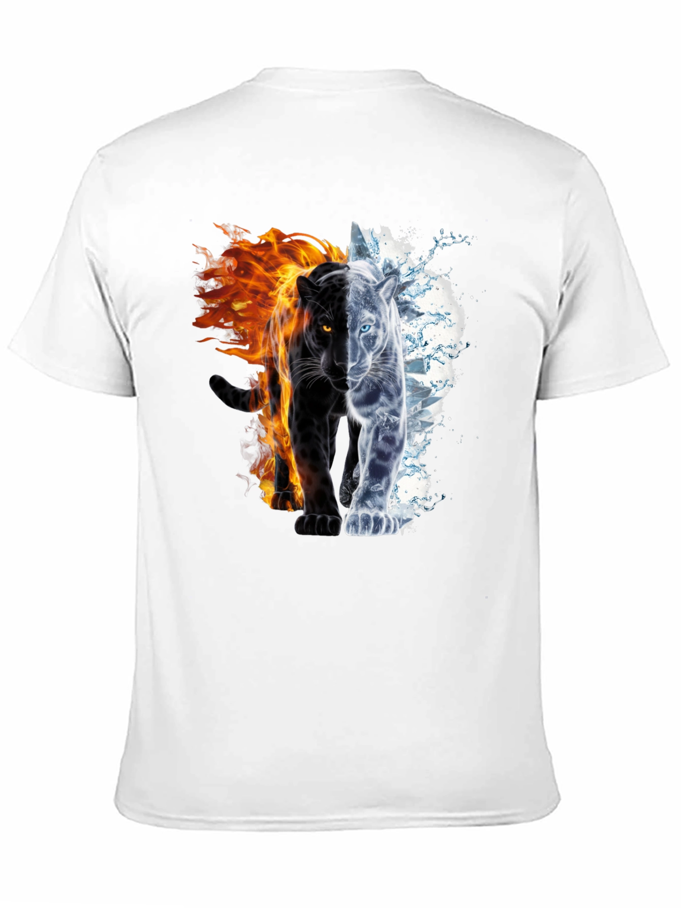 Black Fire and Ice Panther Graphic Tee - Black view 11