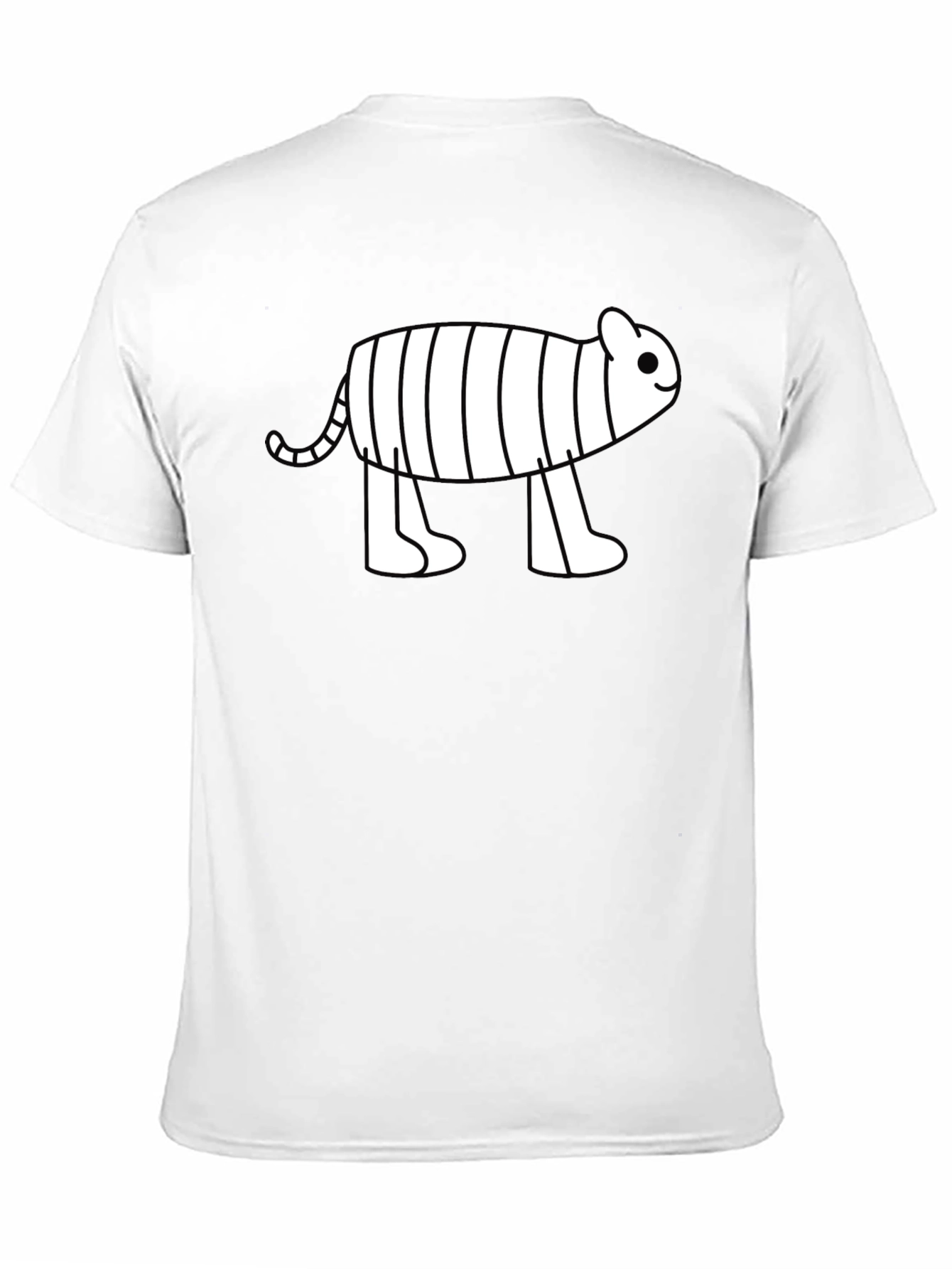 Black Cute Cartoon Tiger Graphic Black T-Shirt view 11