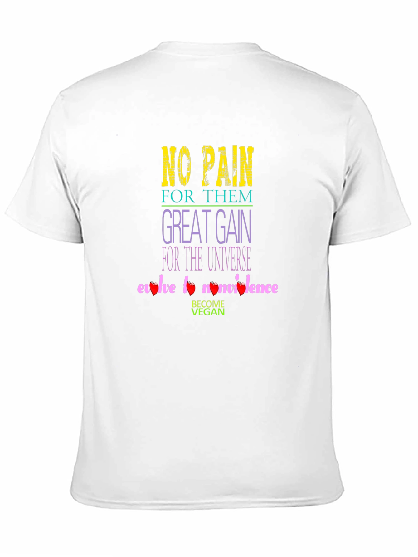 Black Vegan No Pain Great Gain T-Shirt view 11
