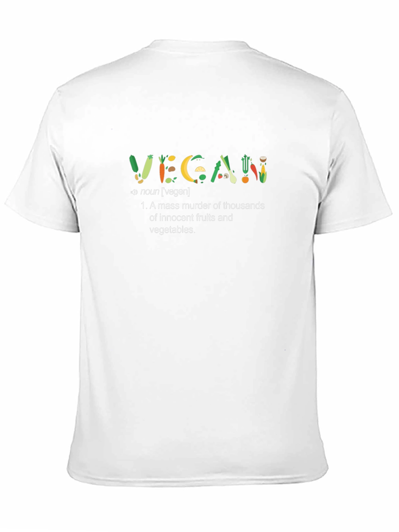 Black Vegan Fruits & Veggies Definition T-Shirt view 11