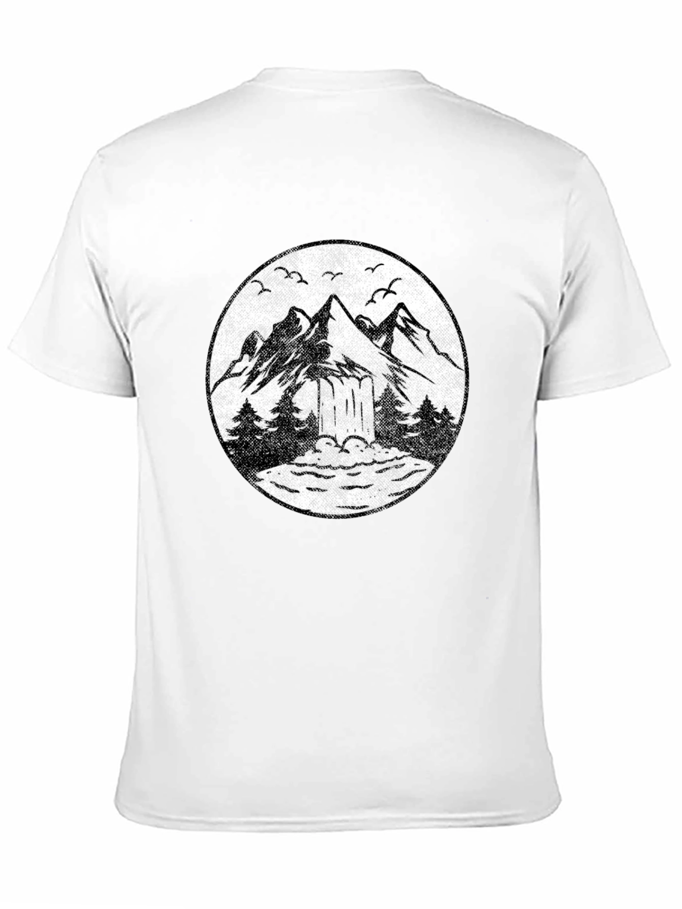 Black Mountain Scene Graphic Tee - Black Unisex T-Shirt view 11