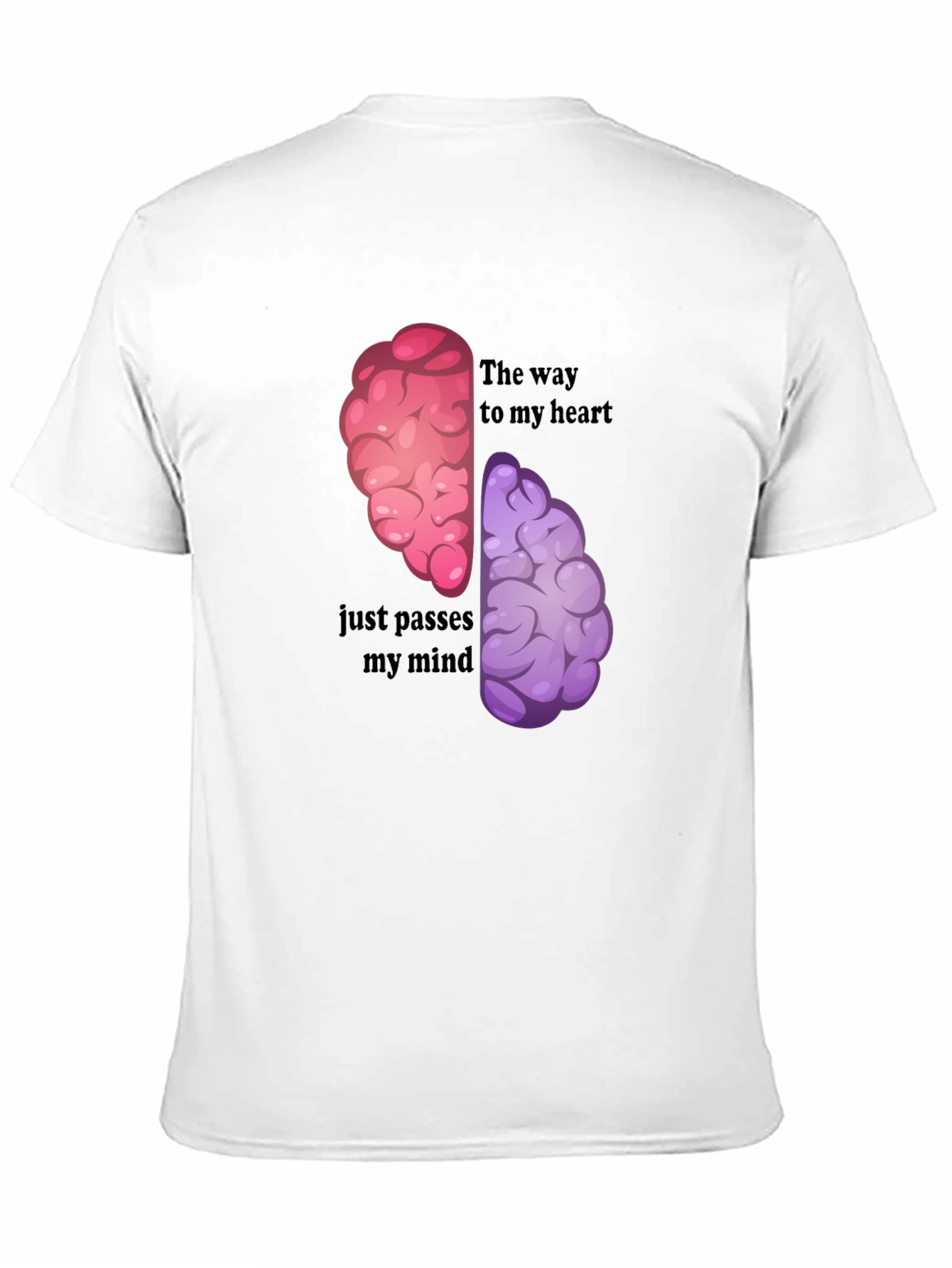 Black Brain Humor Graphic T-Shirt - The Way to My Heart view 11