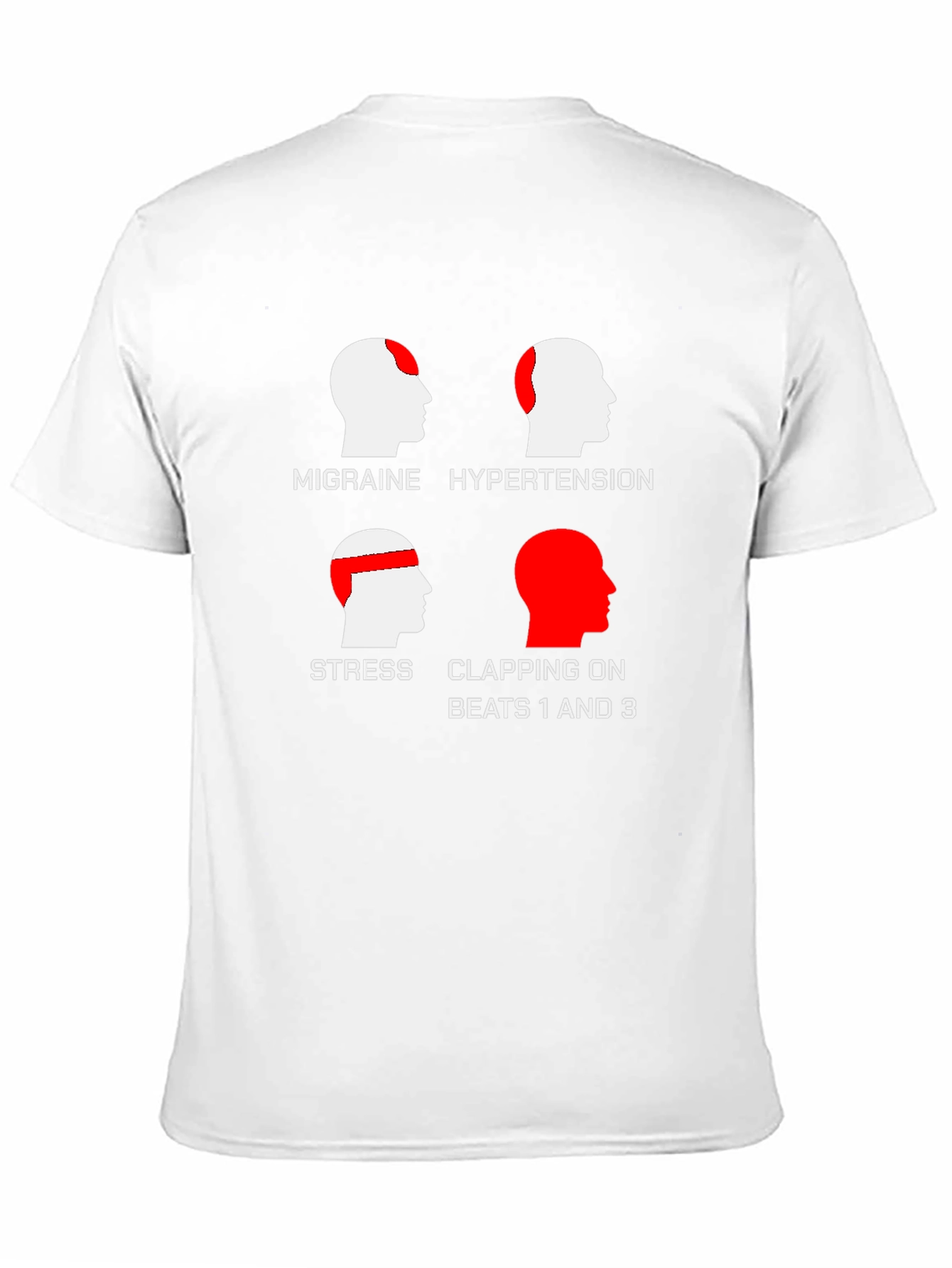 Black Funny Headache T-Shirt - Clapping on Beats view 11