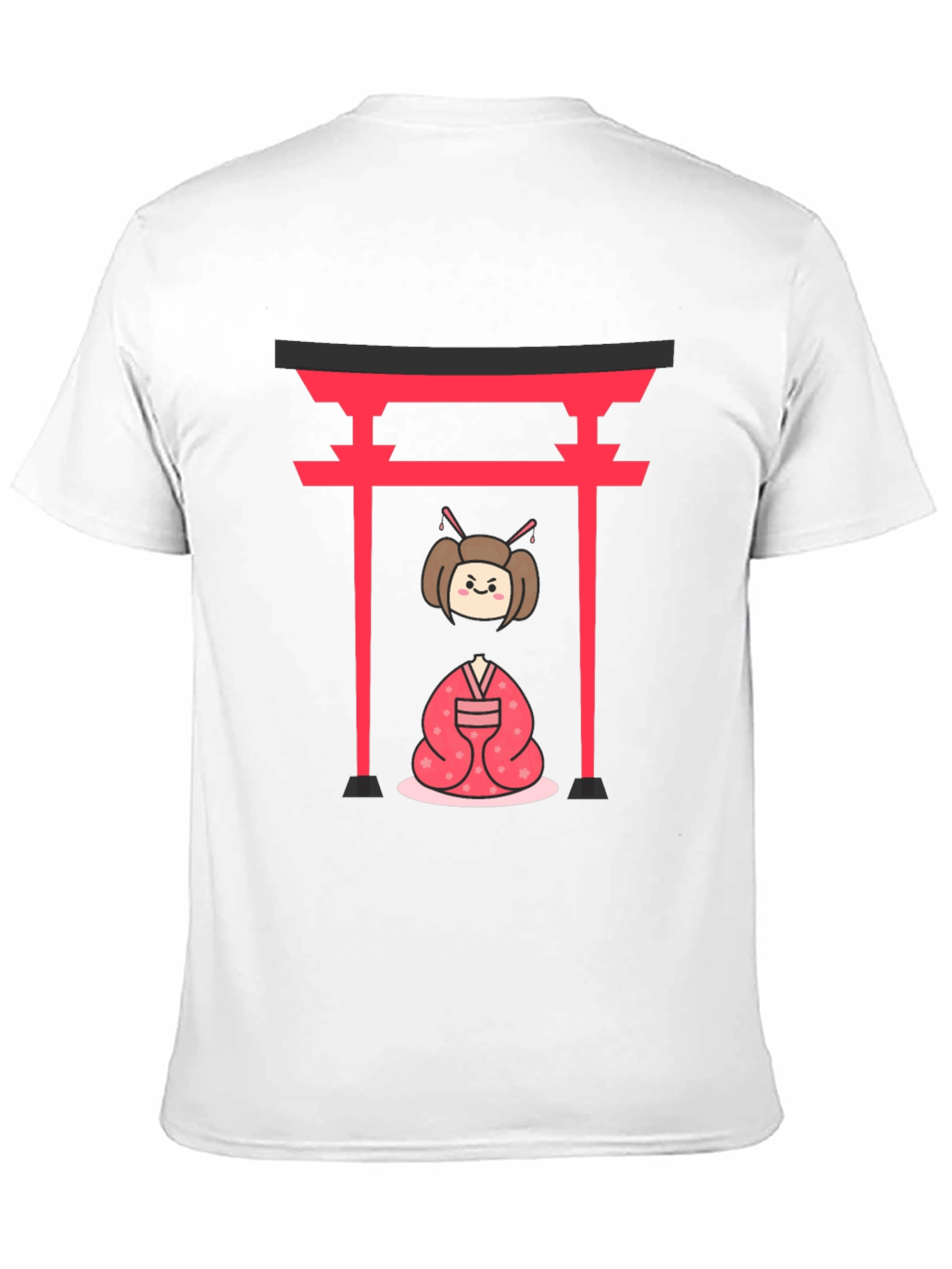 Black Japanese Geisha T-Shirt - Black view 11