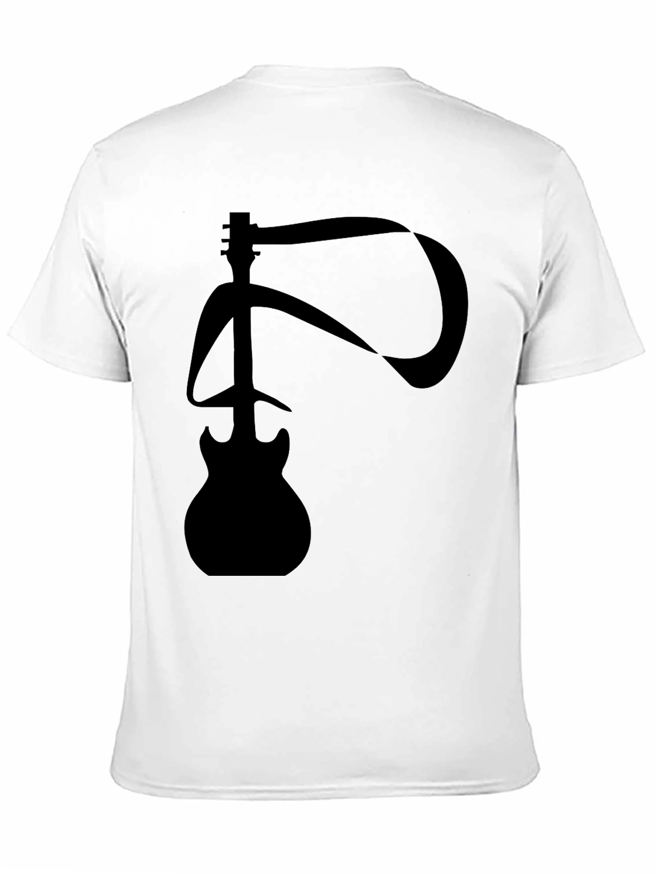 Black Abstract Guitar Graphic T-Shirt view 11