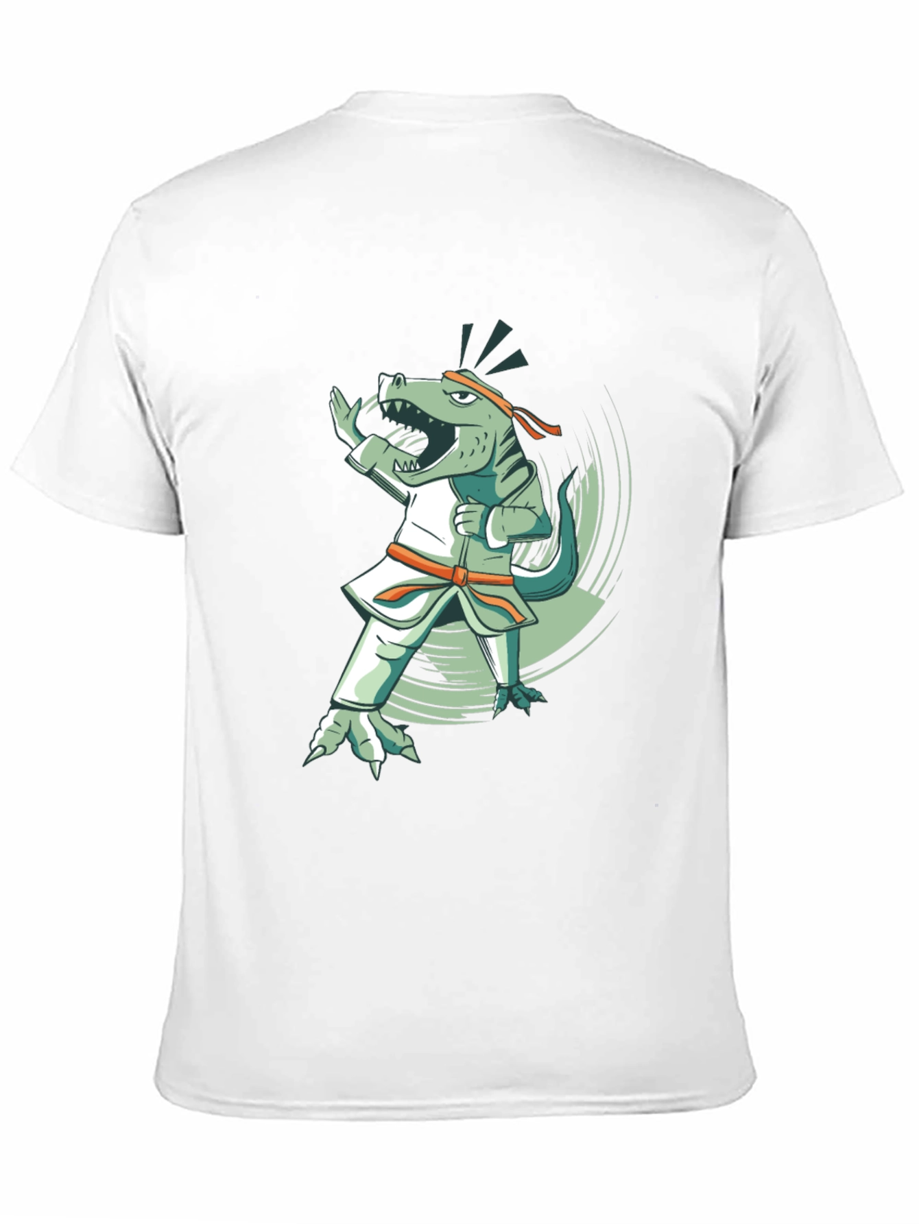 Black Martial Arts Dinosaur Black T-Shirt view 11