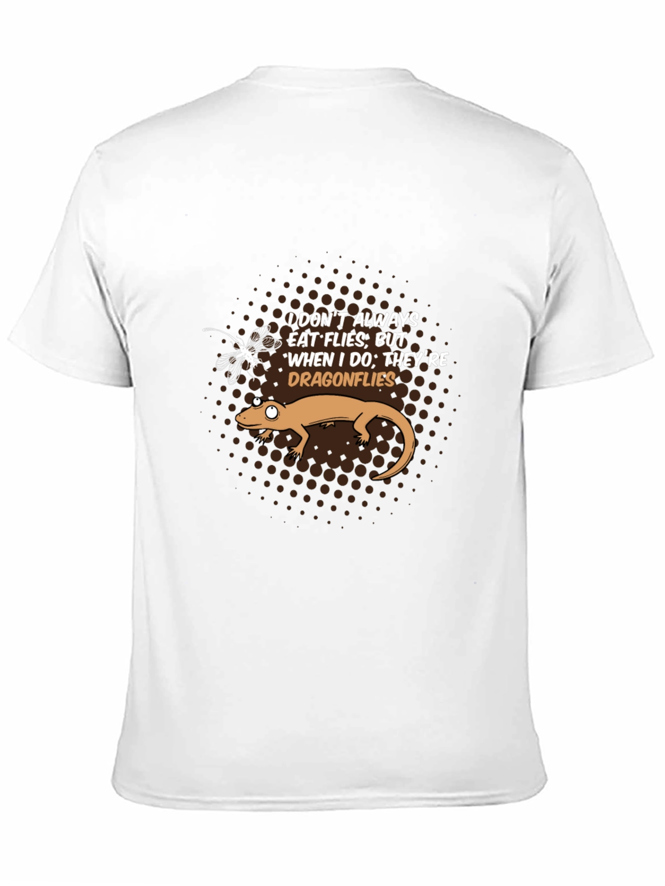 Black Funny Lizard Dragonflies Graphic T-Shirt view 11