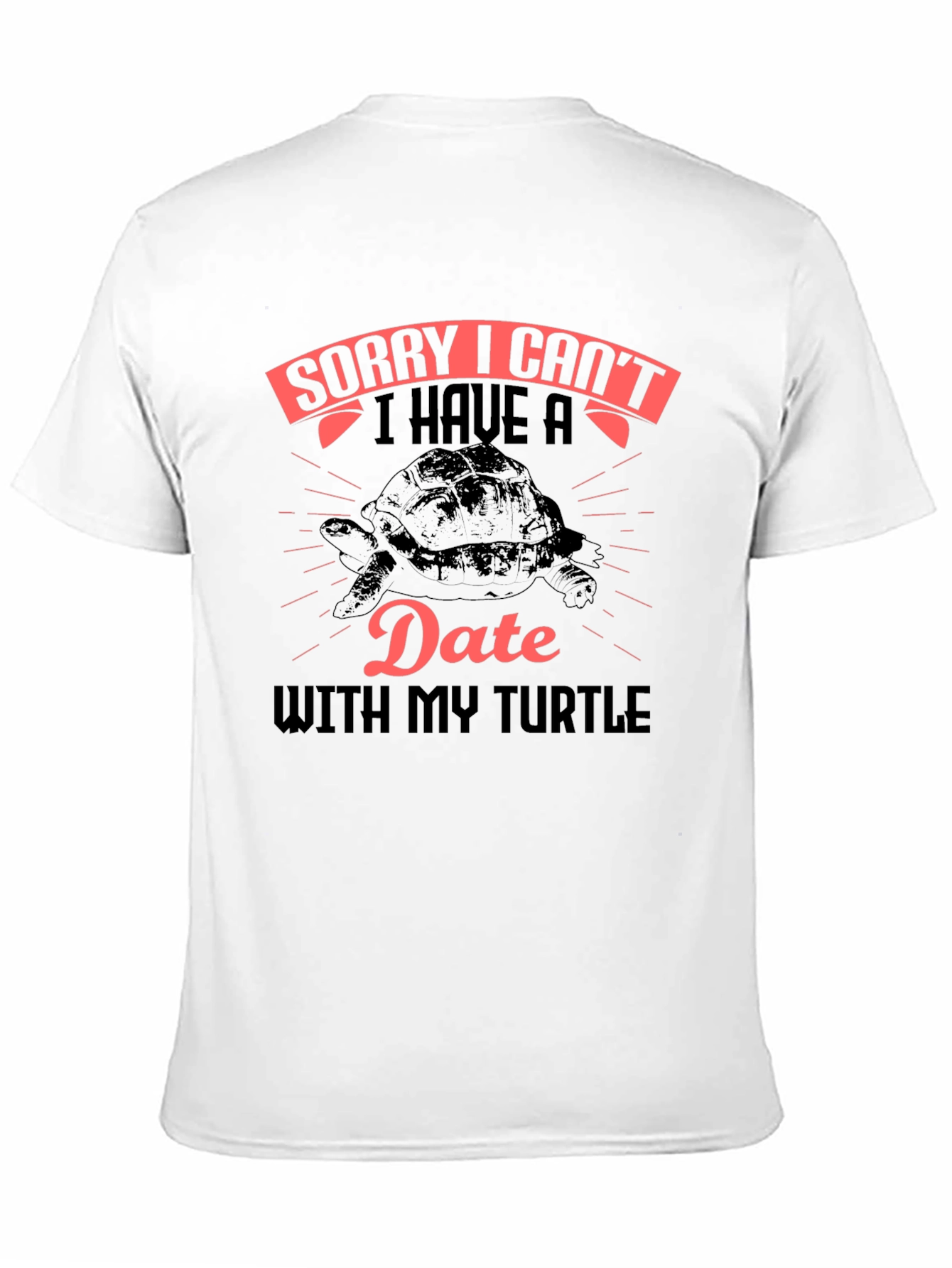 Black Funny Turtle Date T-Shirt view 11