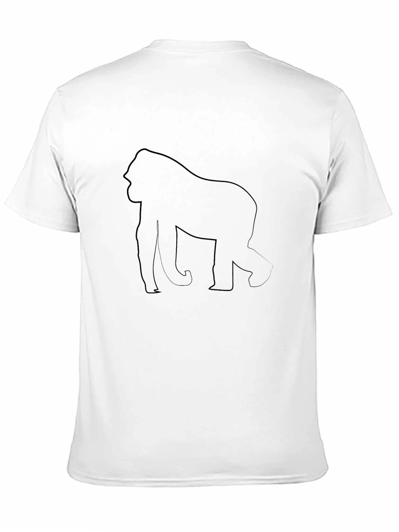 Black Gorilla Outline Black T-Shirt view 11