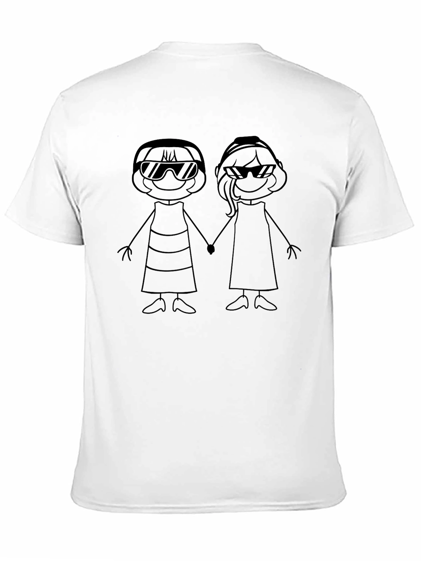 Black Stick Figure Best Friends Graphic Tee - Unisex view 11