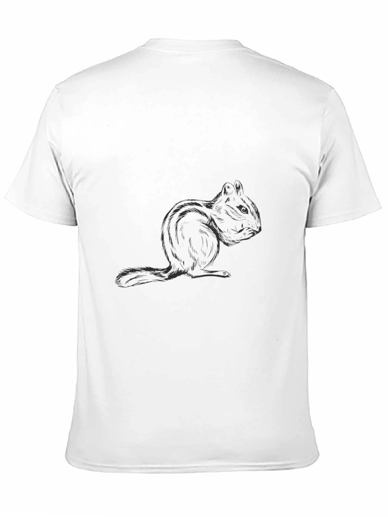 Black Men's Black T-Shirt with Squirrel Graphic view 11