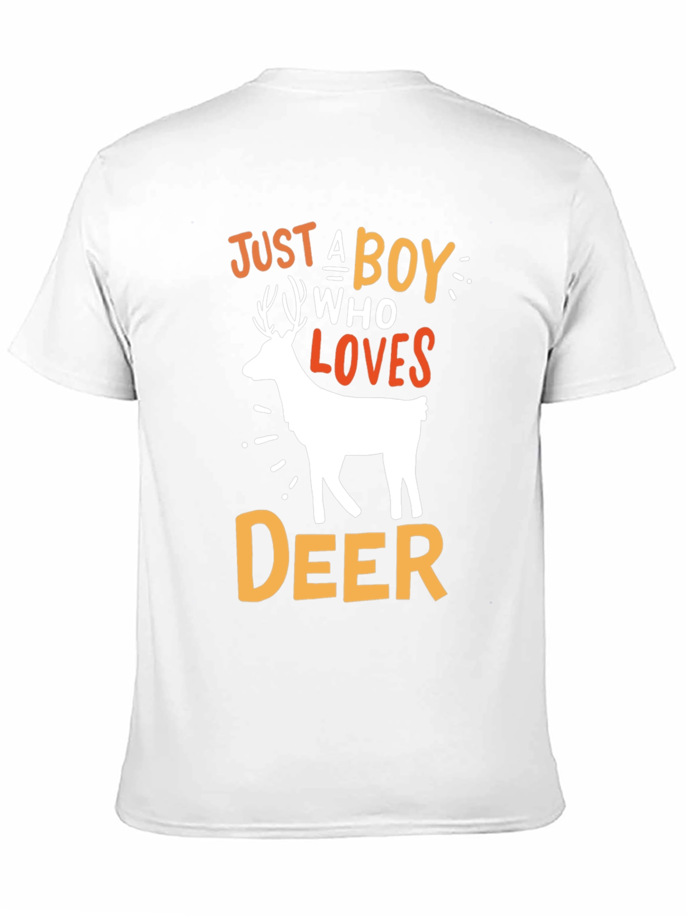 Black Just A Boy Who Loves Deer Graphic T-Shirt view 11