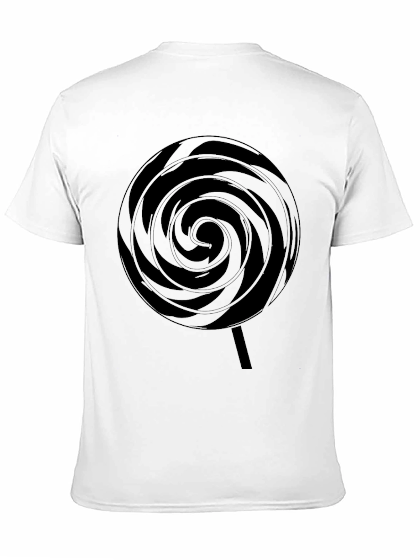 Black Swirl Lollipop Graphic Black T-Shirt view 11