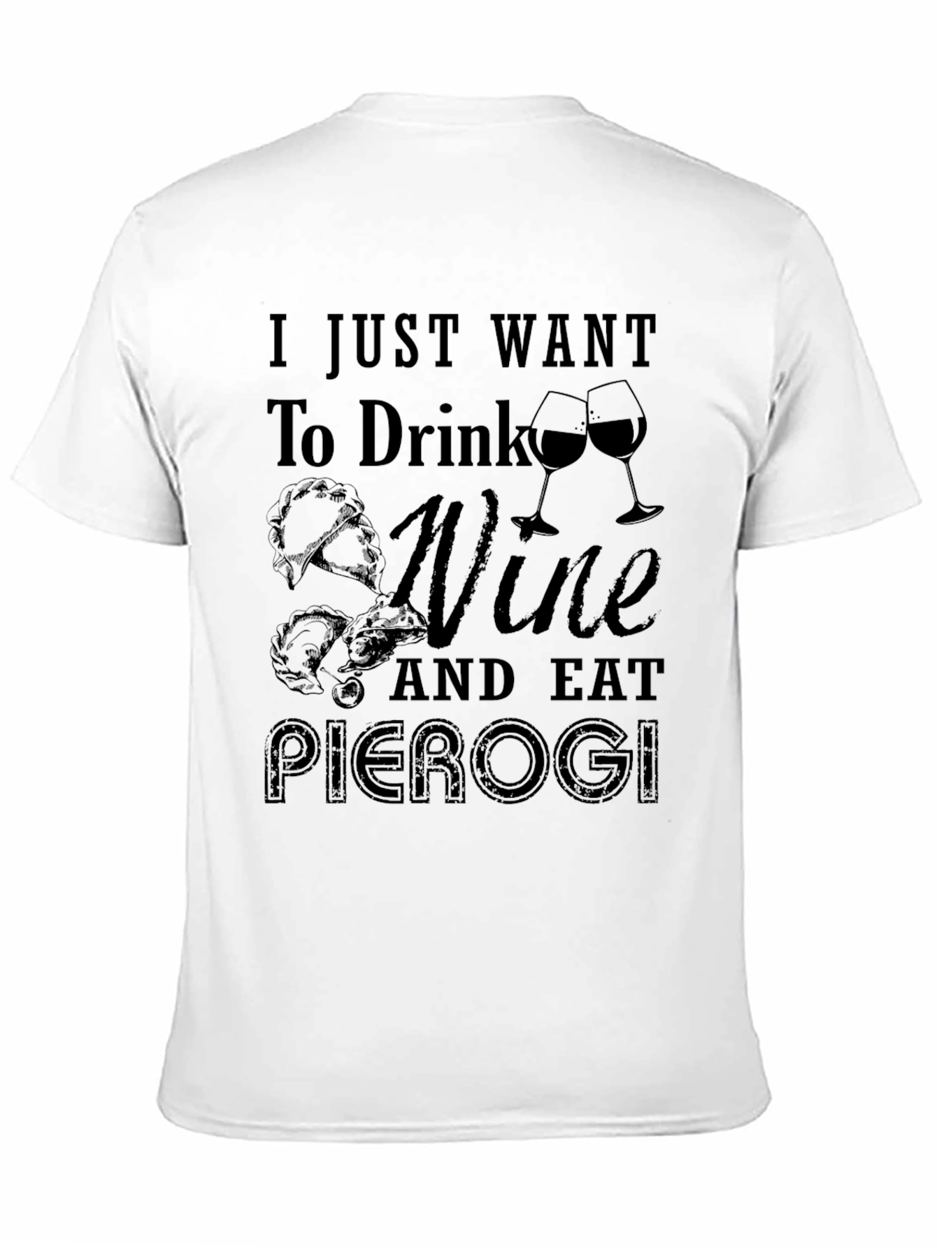 Black Wine and Pierogi T-Shirt - Foodie Tee view 11