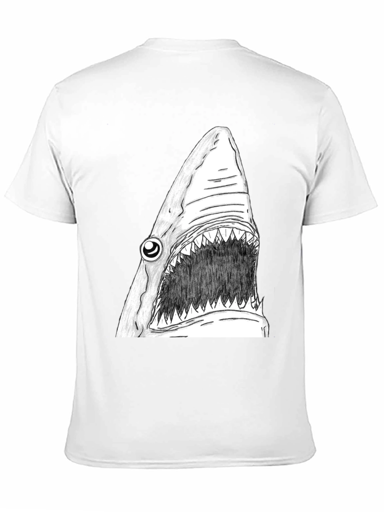 Black Shark Graphic Tee - Men's Black Cotton T-Shirt view 11
