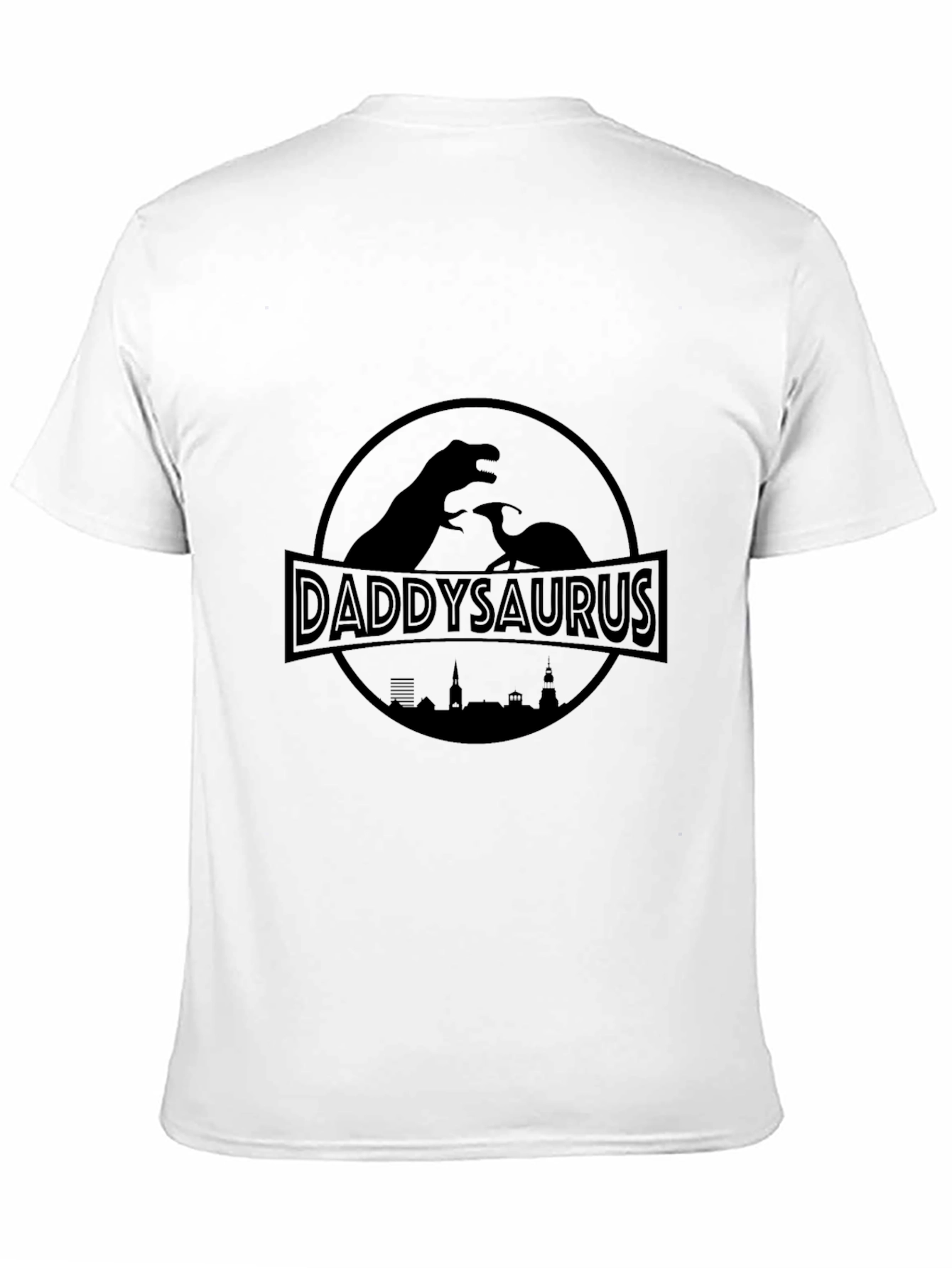 Black Daddysaurus Dinosaur Father's Day T-Shirt view 11