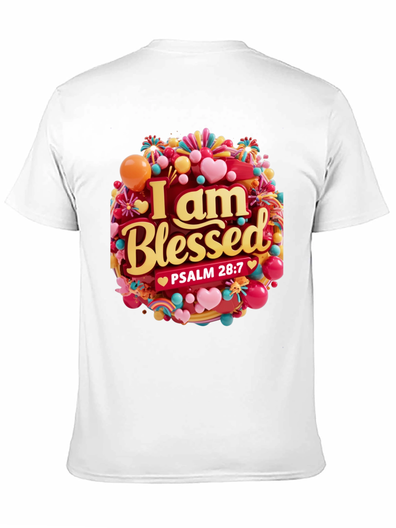 Black I Am Blessed T-Shirt - Psalm 28:7 - Christian Apparel view 11