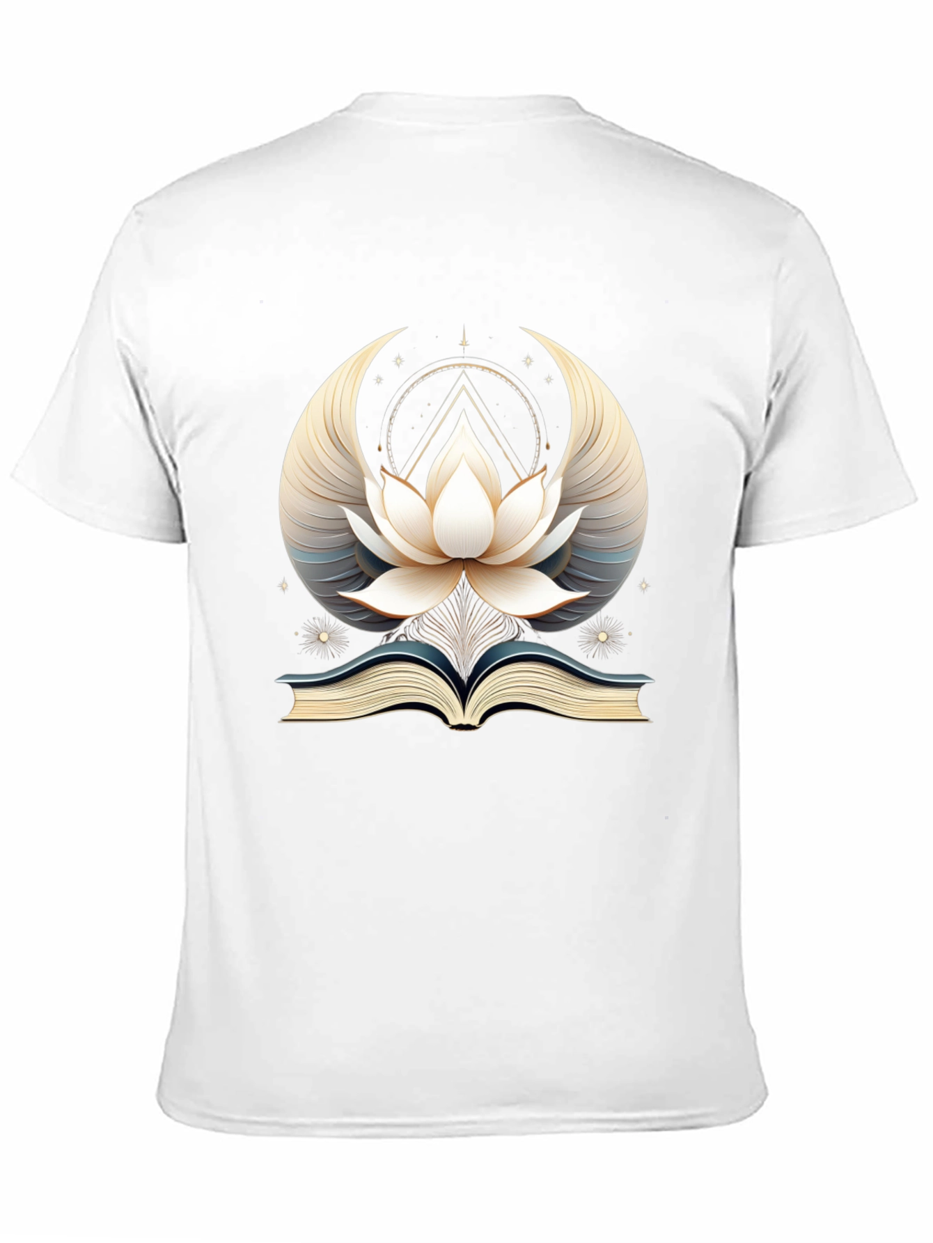 Black Mystic Lotus Book Graphic Tee - Unisex Black T-Shirt view 11