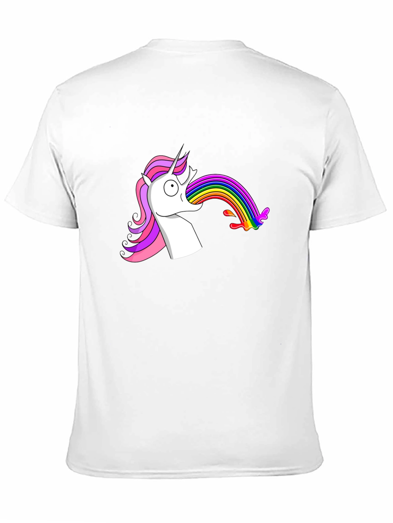 Black Unicorn Vomiting Rainbow Funny Graphic Tee view 11