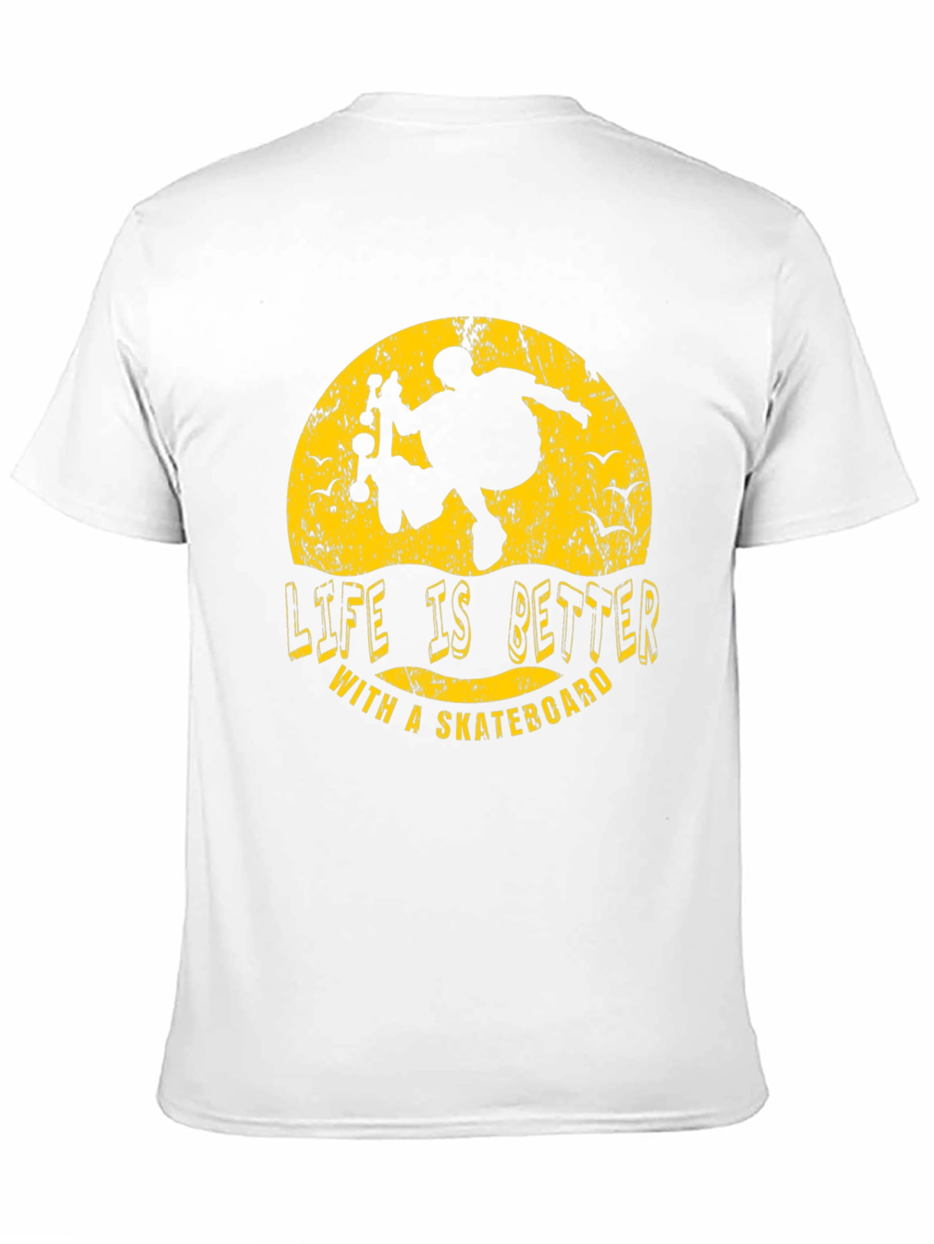 Black Skateboarder Tee: Life is Better with a Skateboard - Graphic T-Shirt view 11