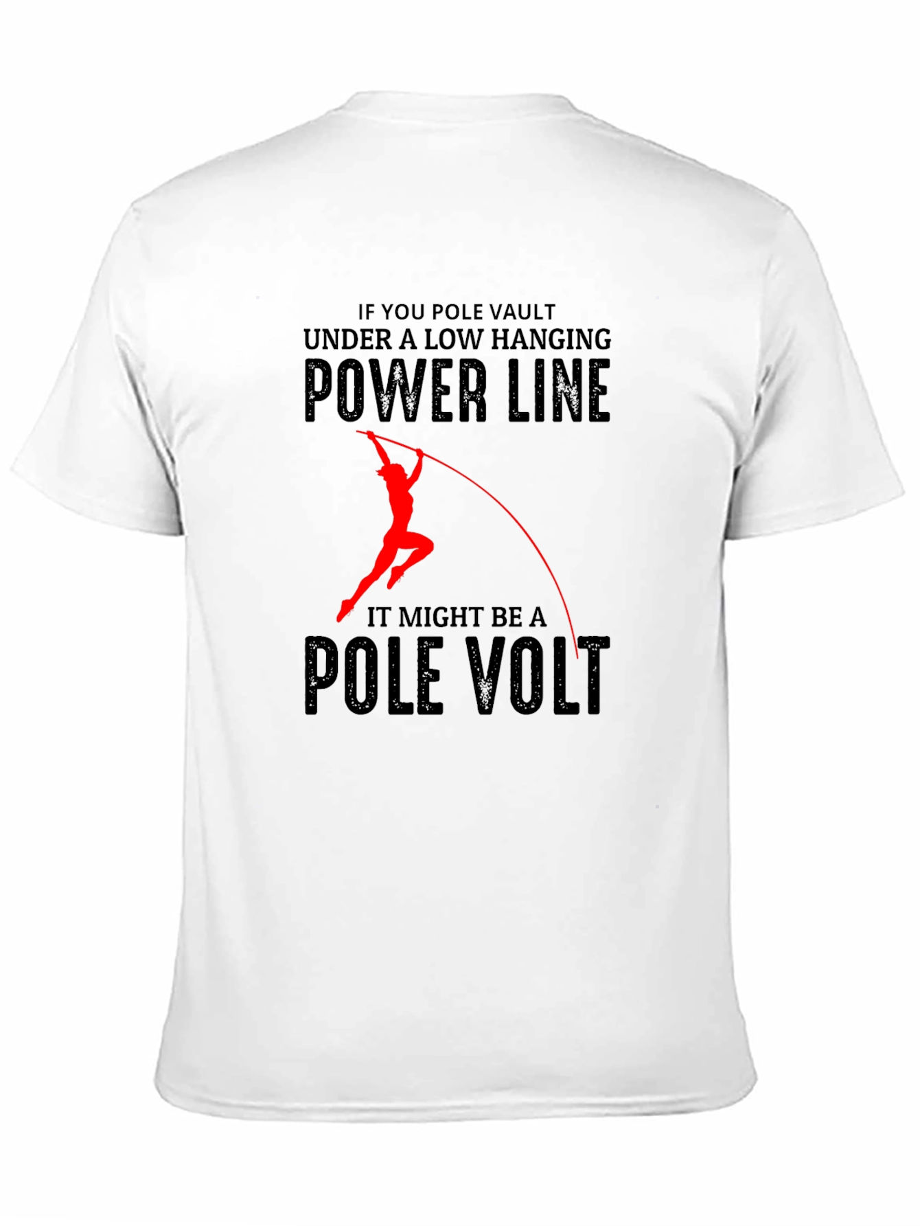Black Funny Pole Vaulting T-Shirt view 11