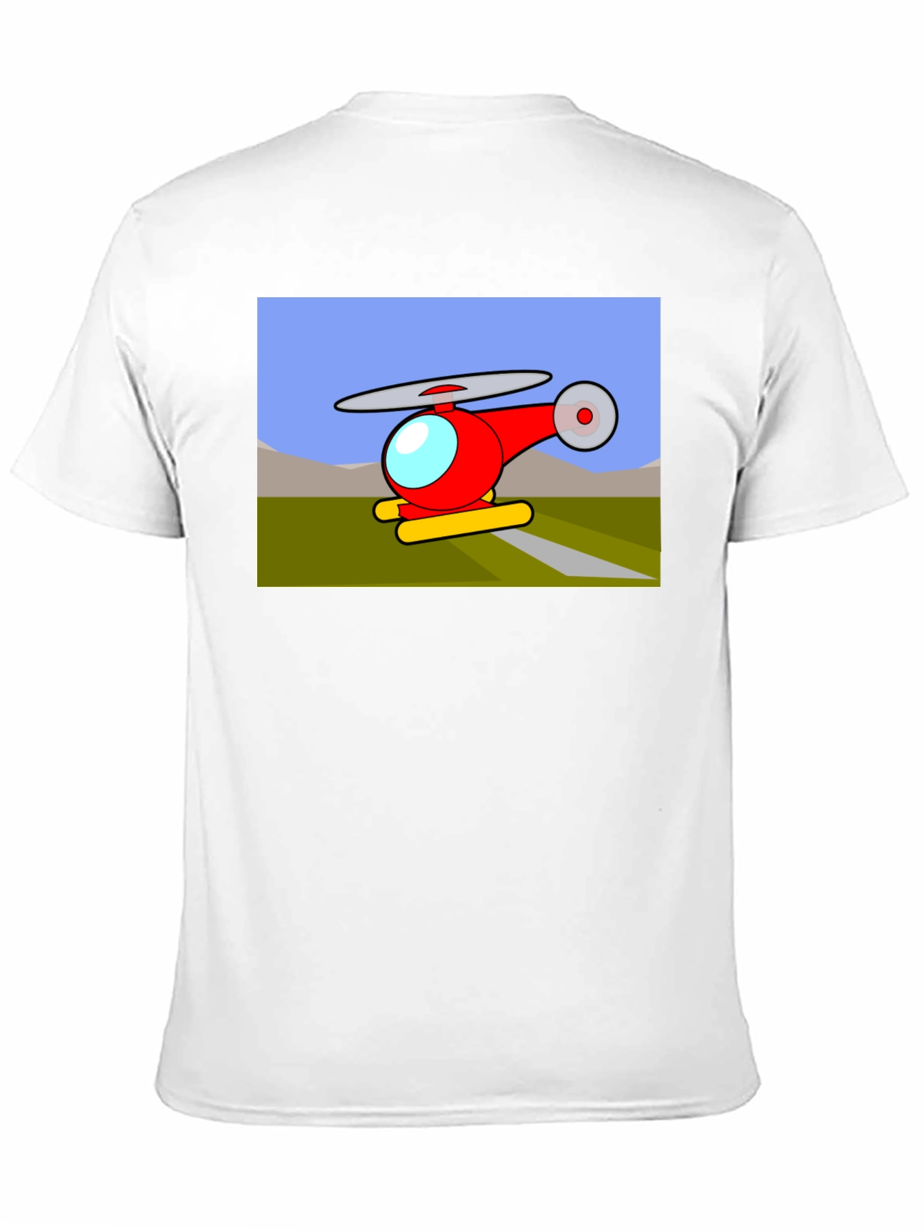 Black Cartoon Helicopter Graphic T-Shirt - Black view 11
