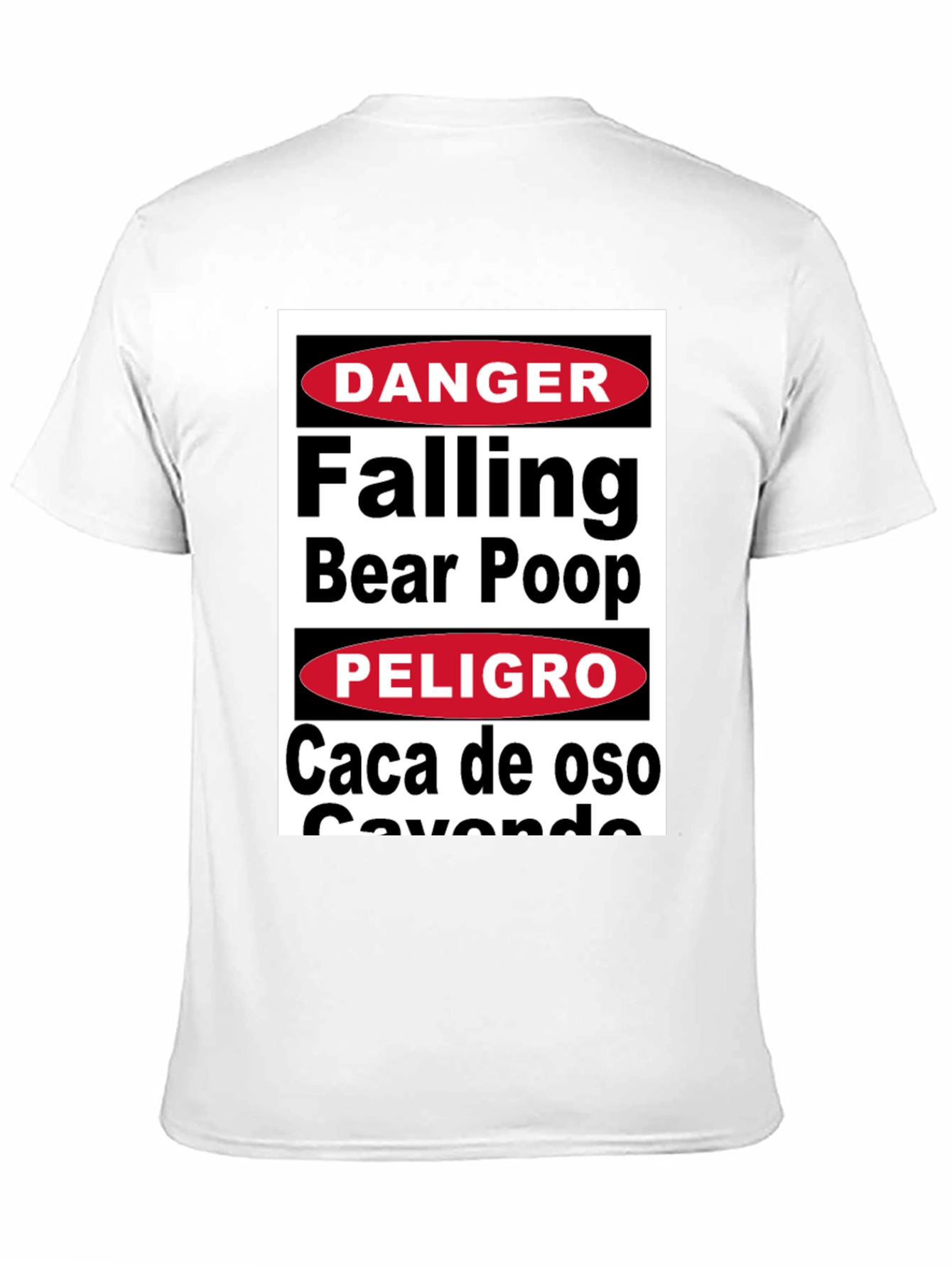 Black Danger Falling Bear Poop T-Shirt Funny Graphic Tee view 11