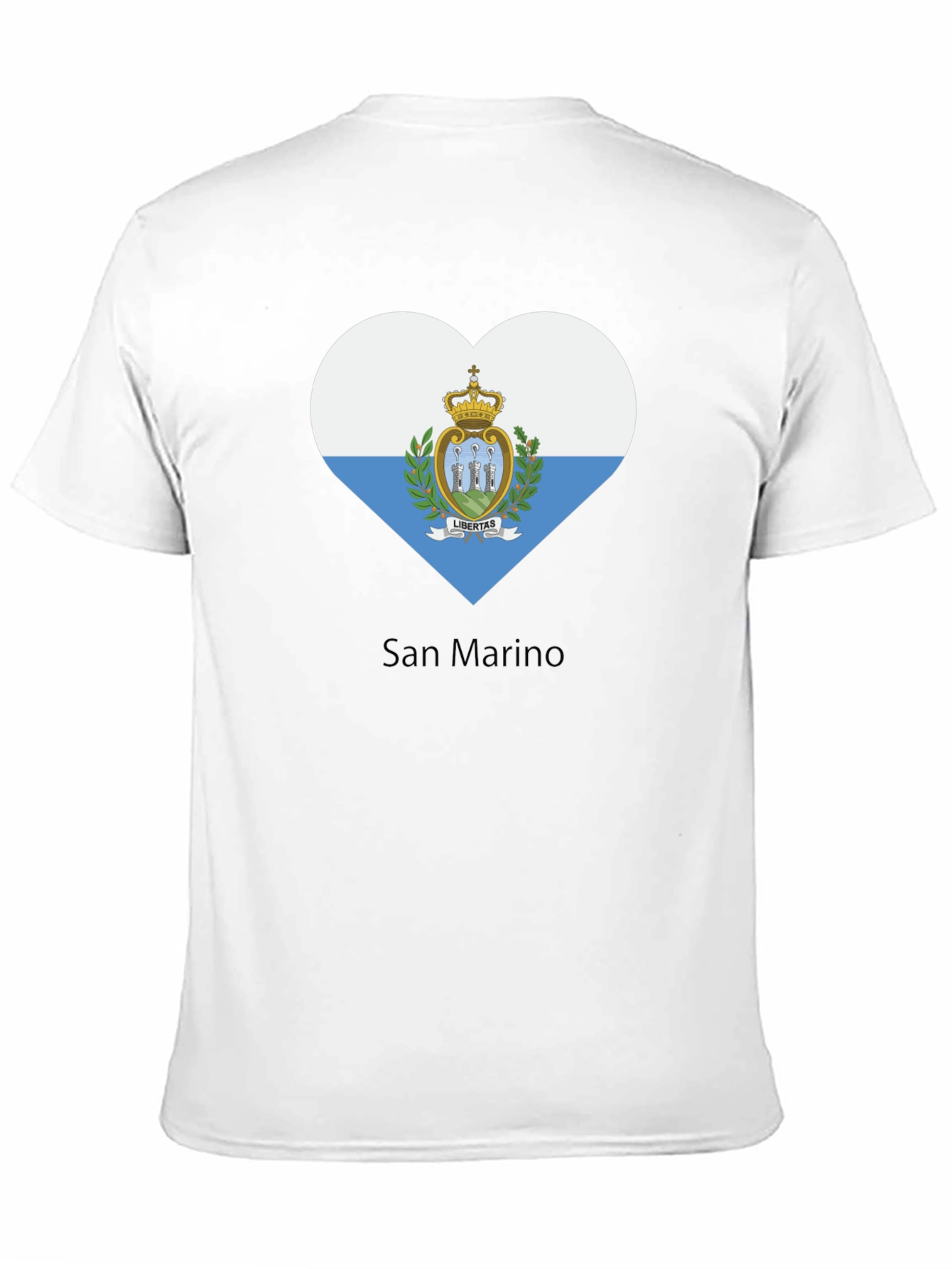 Black San Marino Flag Heart T-Shirt view 11