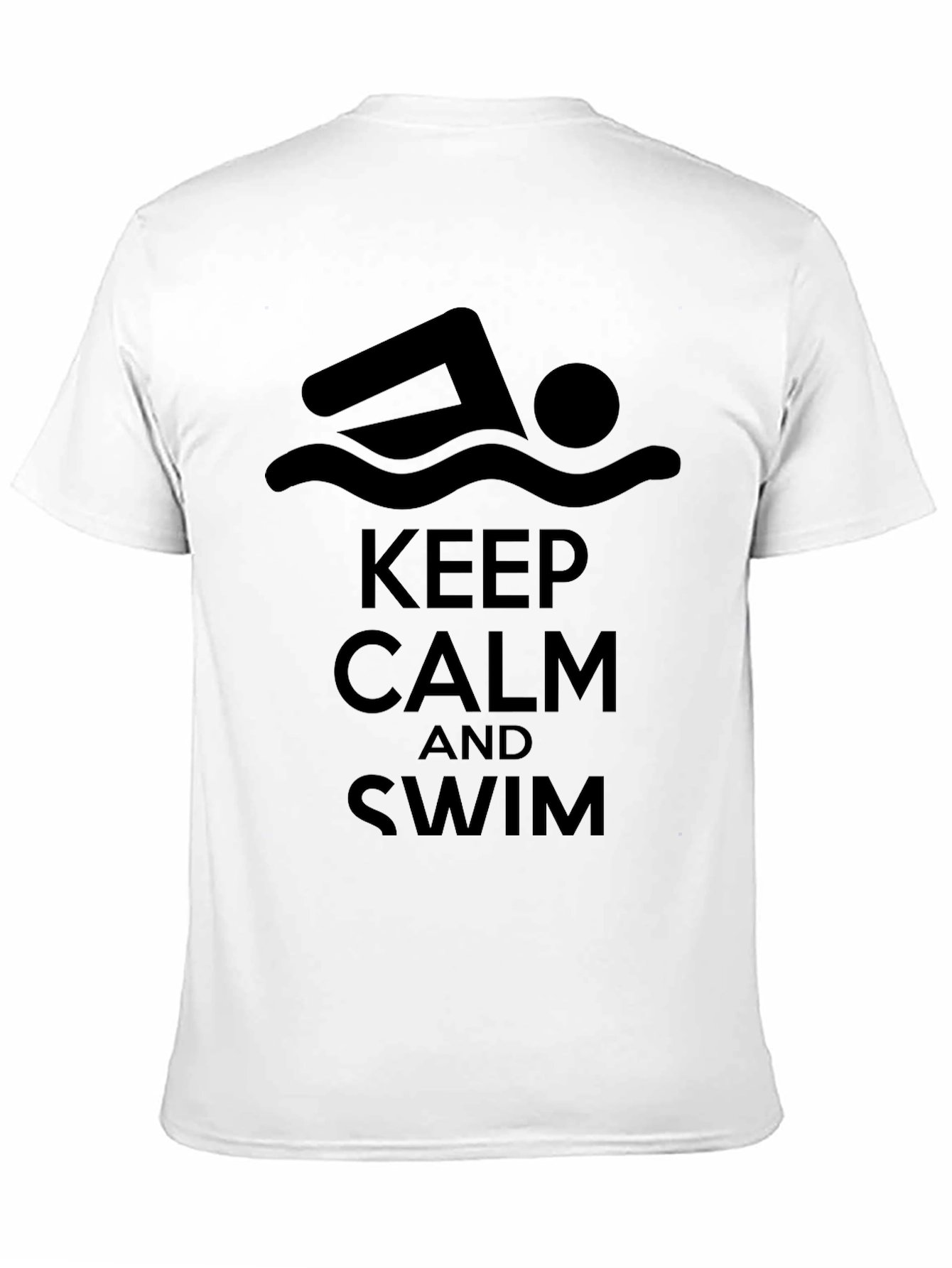 Black Keep Calm and Swim Black T-Shirt view 11