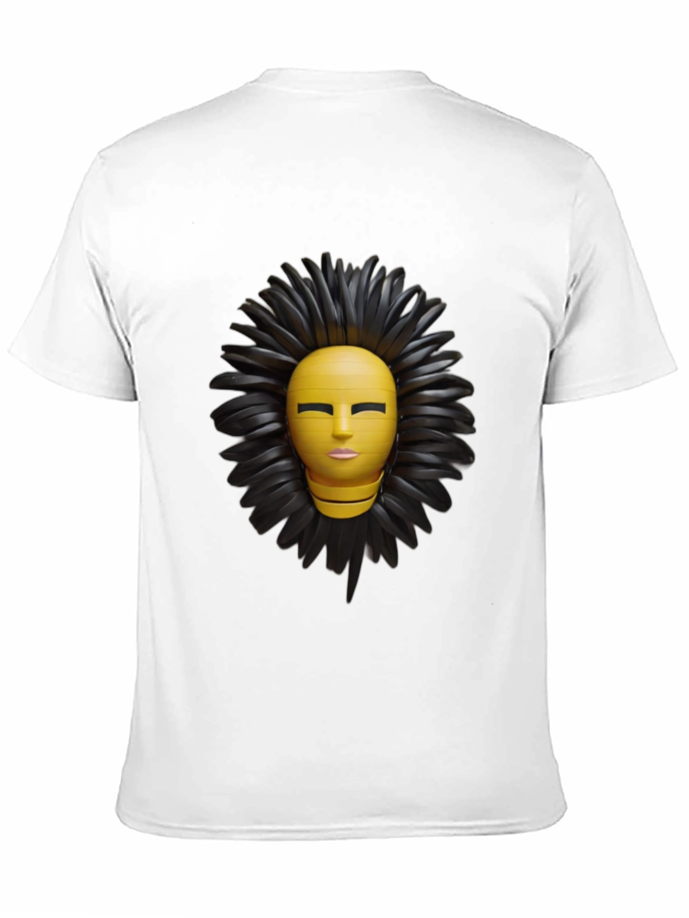 Black Abstract Face Graphic Print T-Shirt view 11