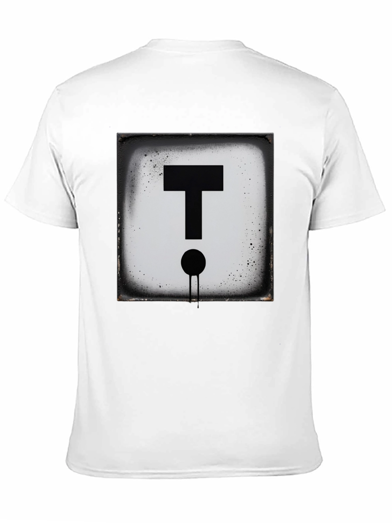 Black Modern Letter 'T' Graphic Black T-Shirt view 11