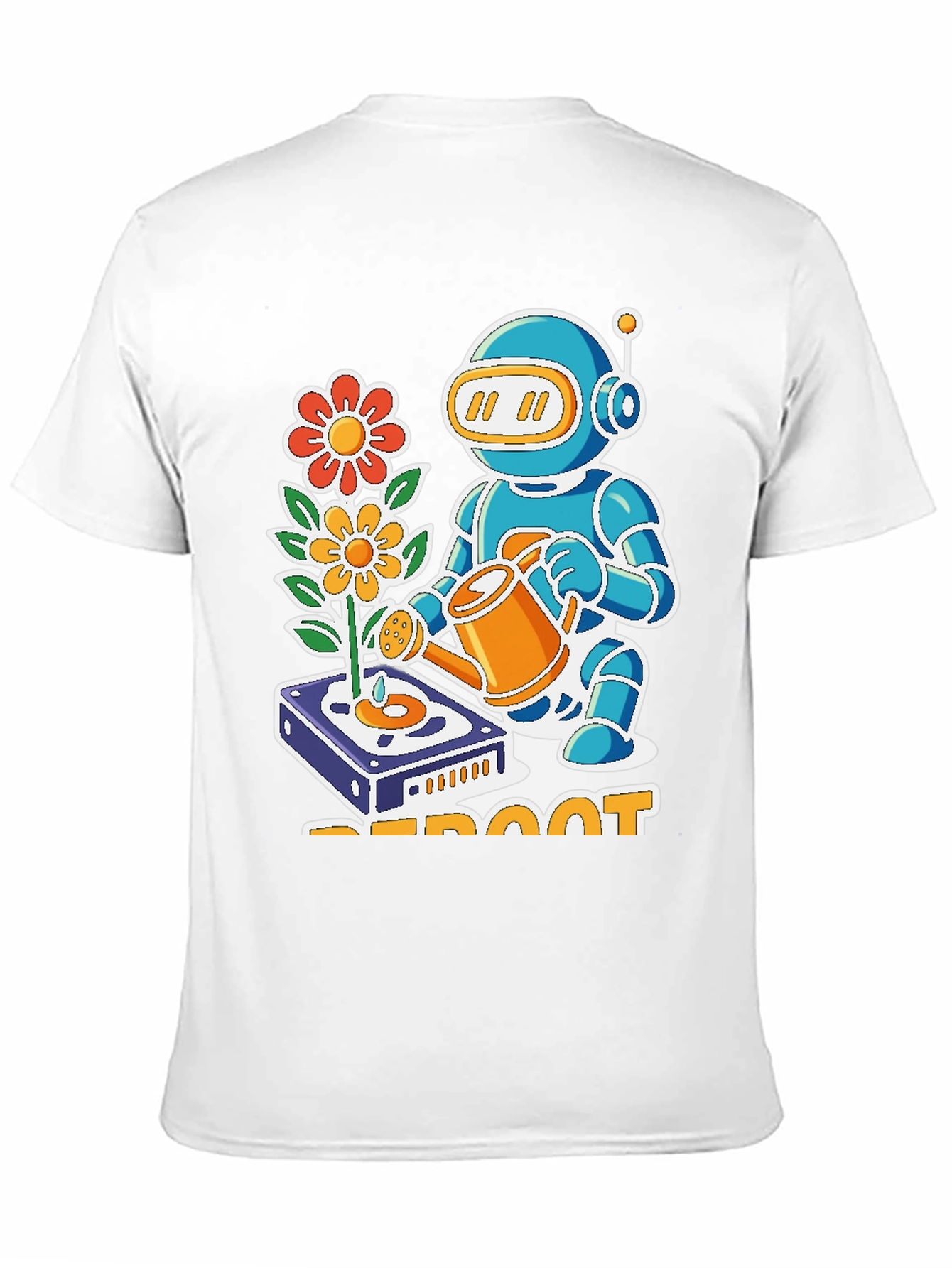 Black Reboot Robot Gardener Graphic T-Shirt - Black view 11