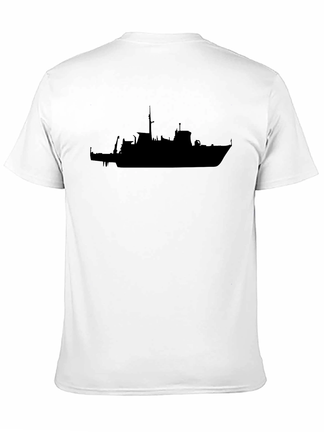 Black Black Silhouette Ship Graphic T-Shirt view 11