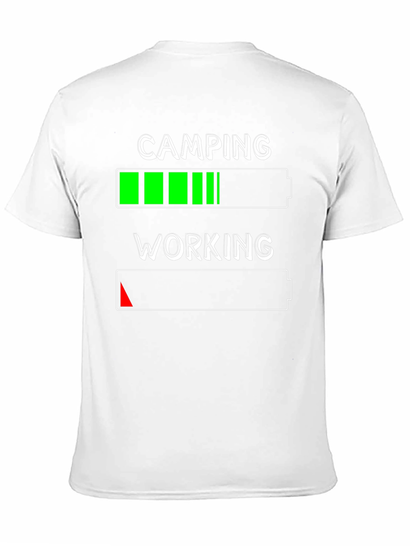 Black Camping Over Working T-Shirt - Battery Life Design view 11