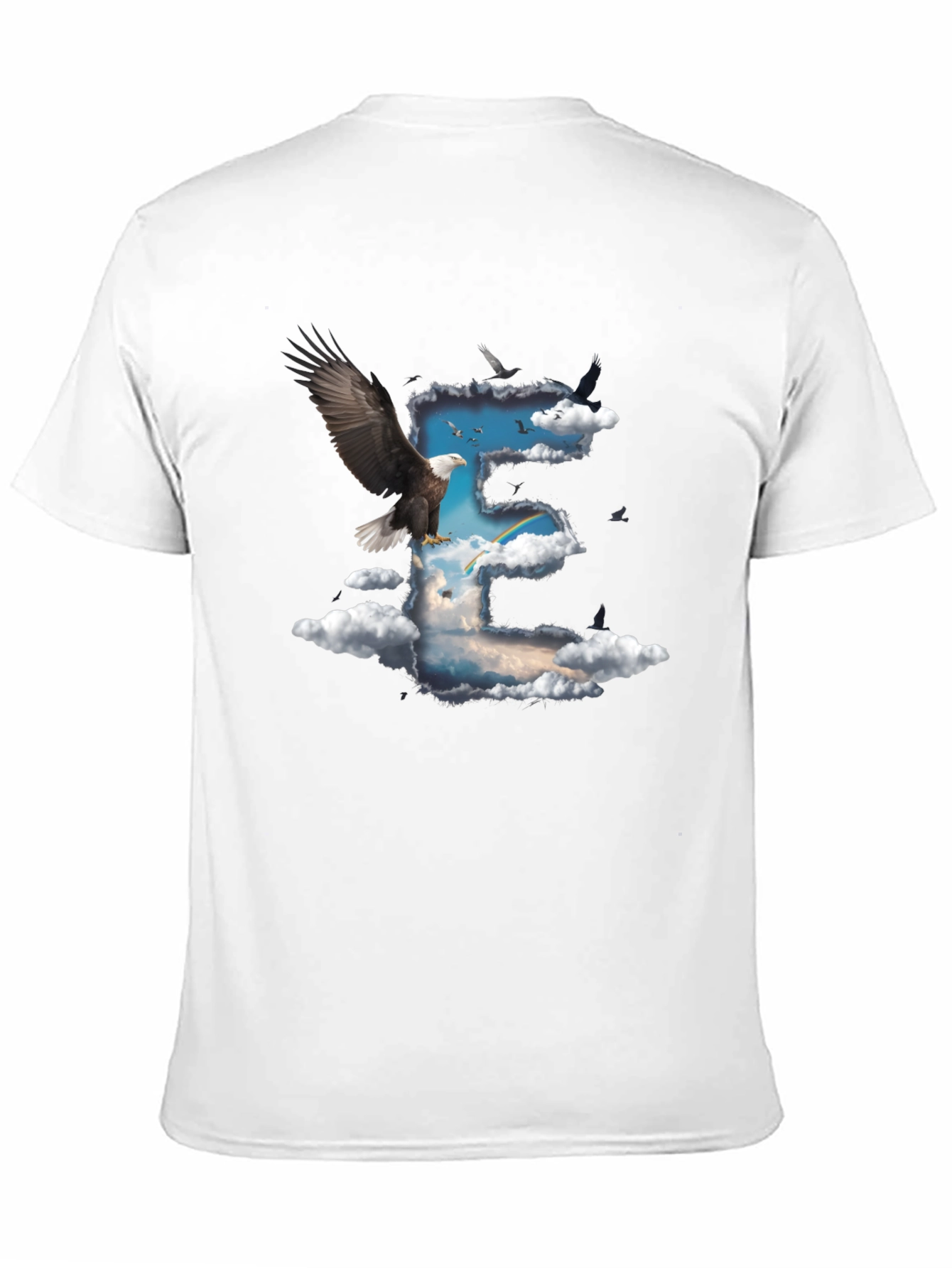 Black Eagle & Clouds Graphic Tee - Black Cotton view 11
