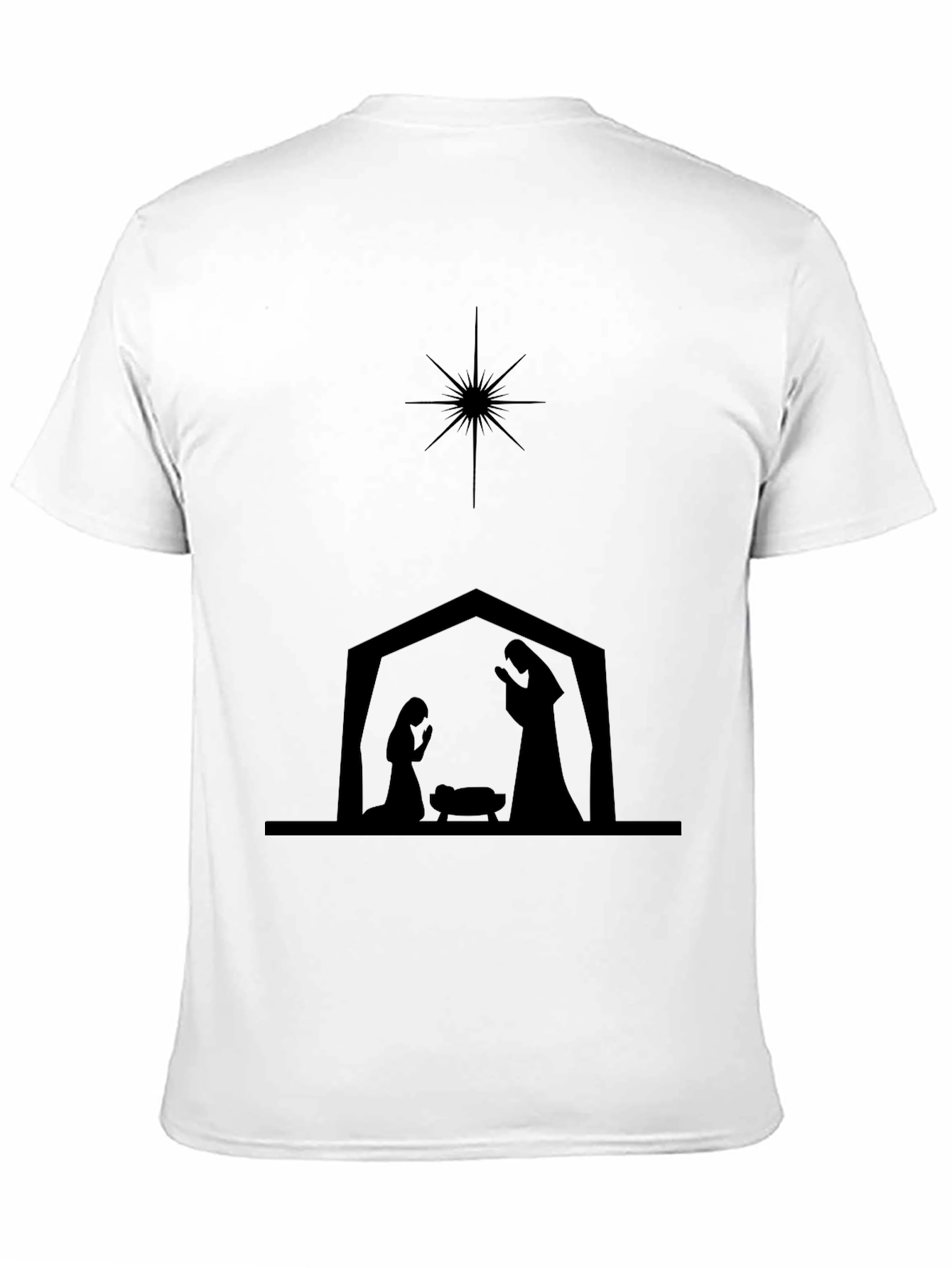 Nativity Scene Silhouette Black T-Shirt - 11