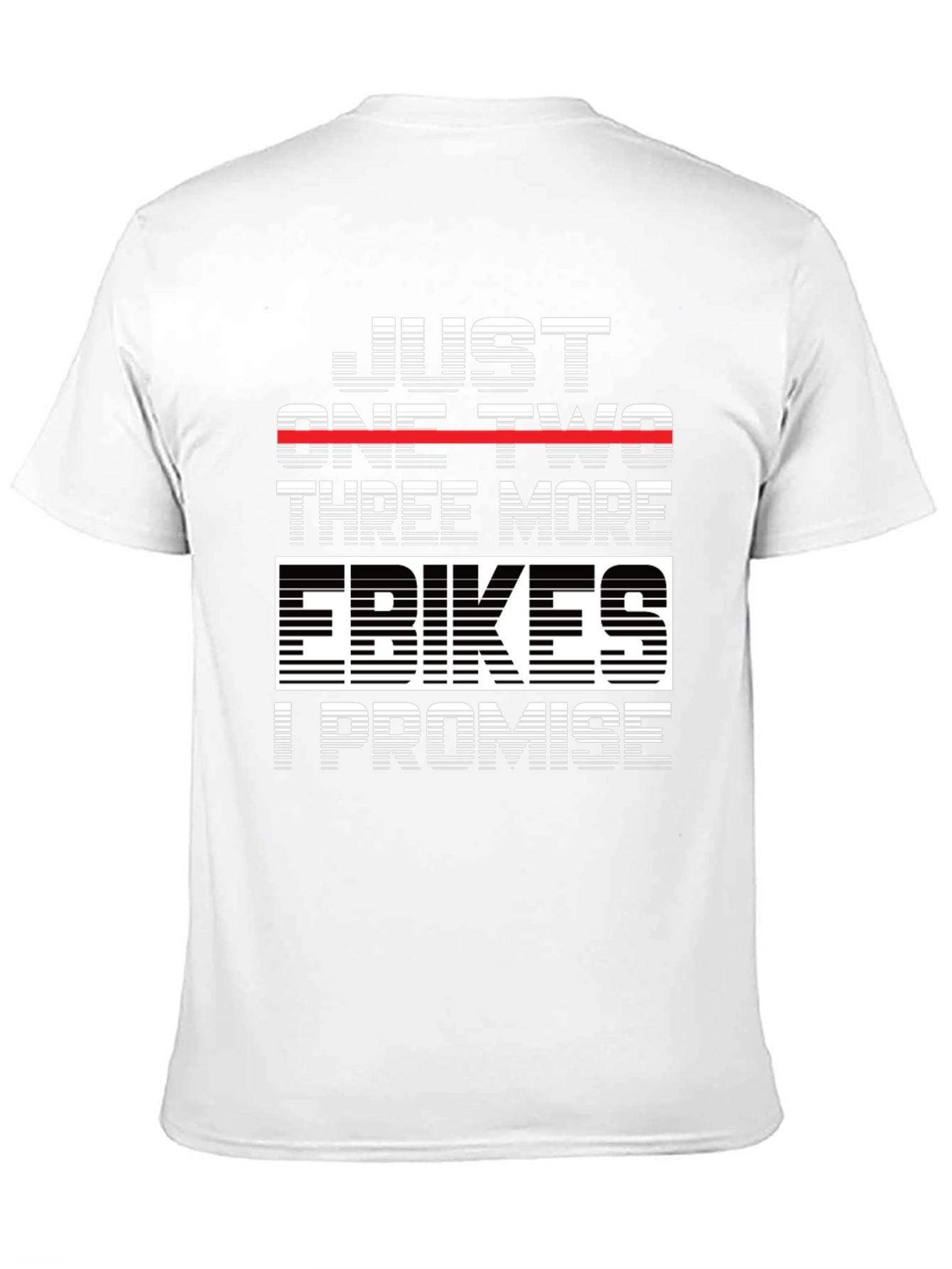 Black Just One Two Three More EBikes T-Shirt view 11