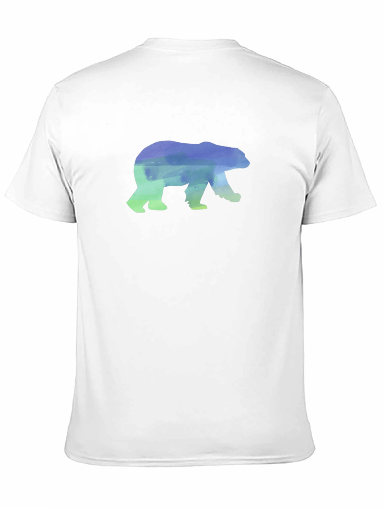Black Watercolor Bear Graphic Tee - Black Unisex Shirt view 11