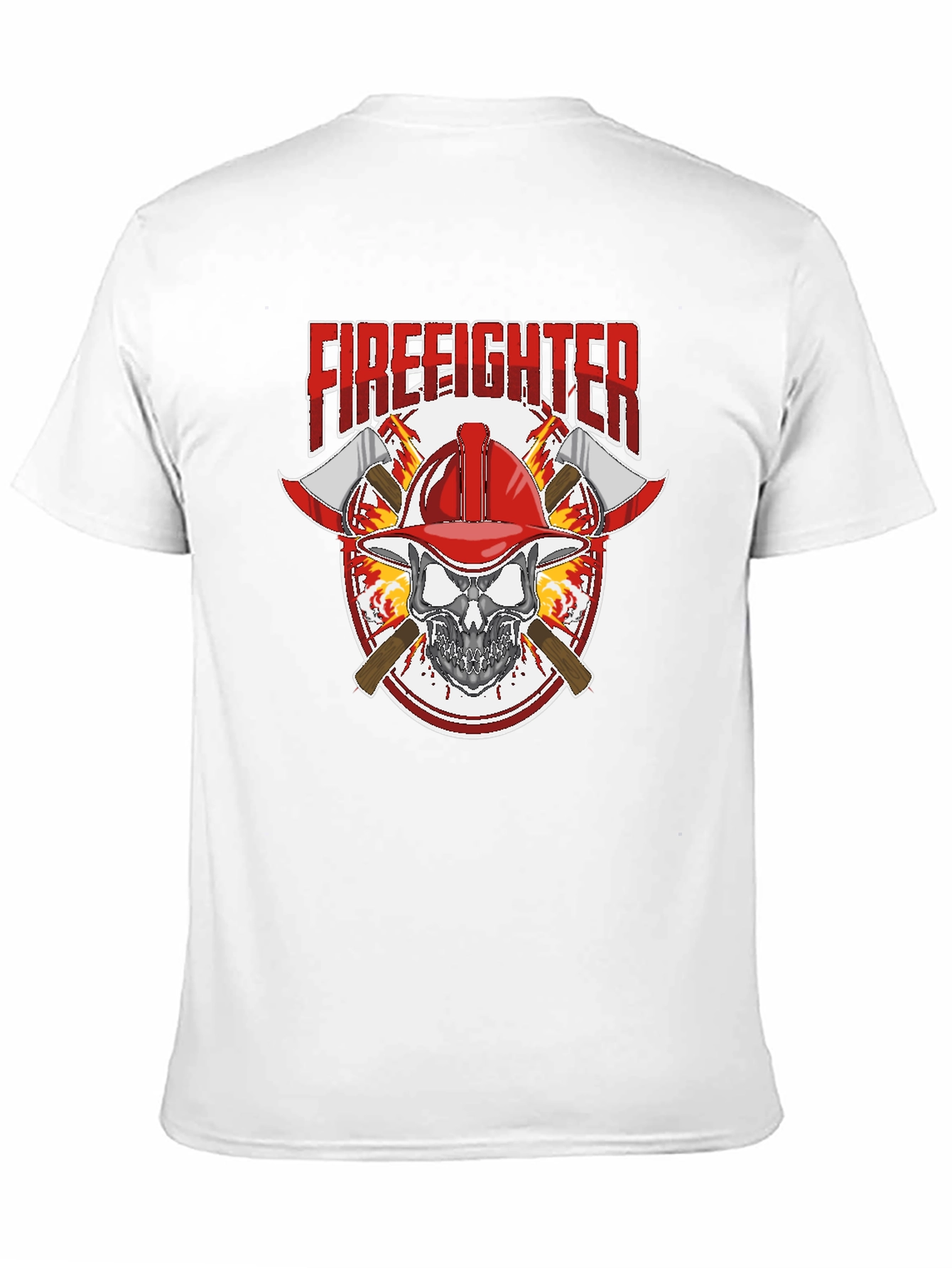 Black Firefighter Skull Graphic Tee view 11