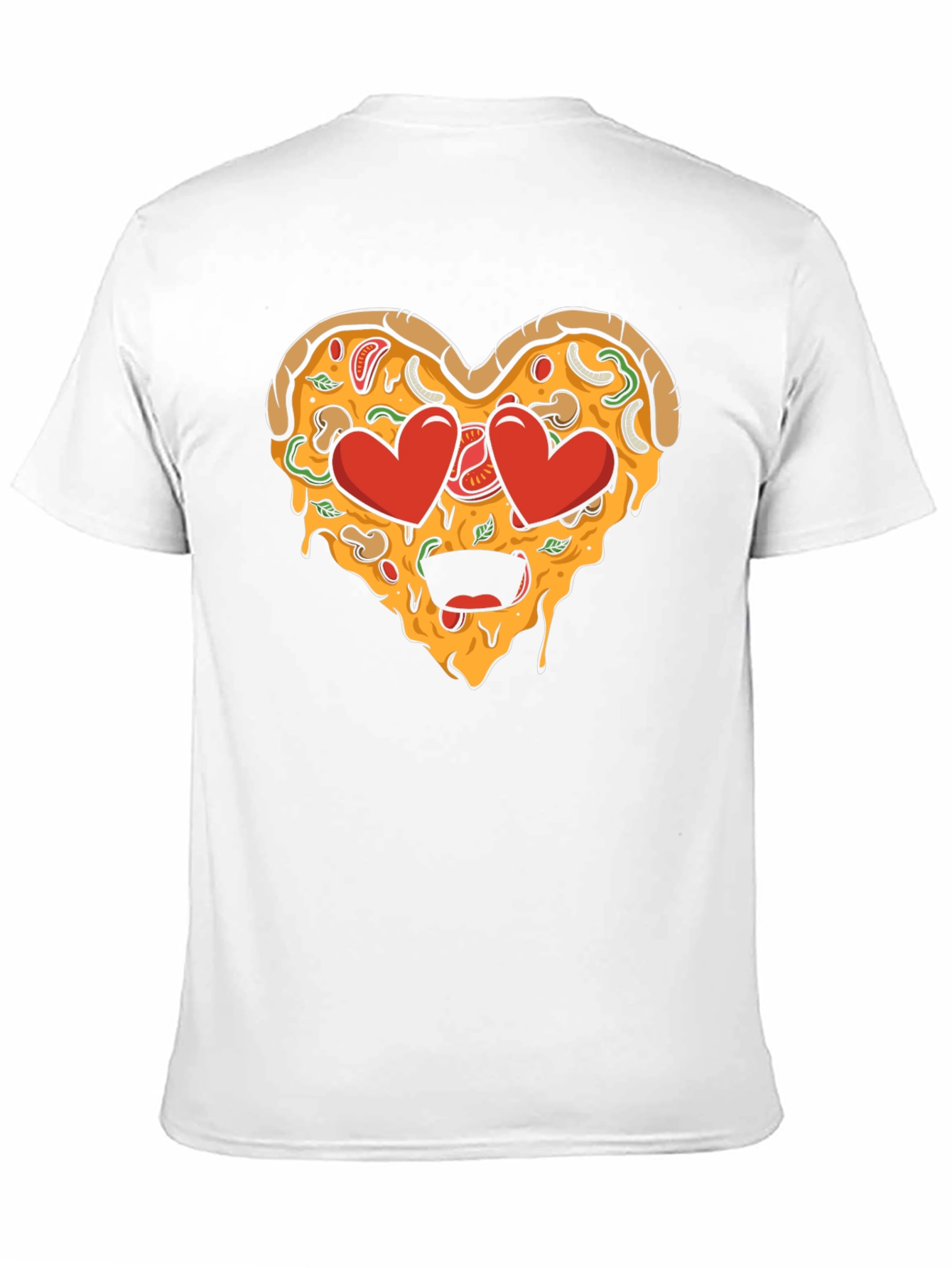 Black Pizza Heart Graphic Tee - Funny Food Lover T-Shirt view 11