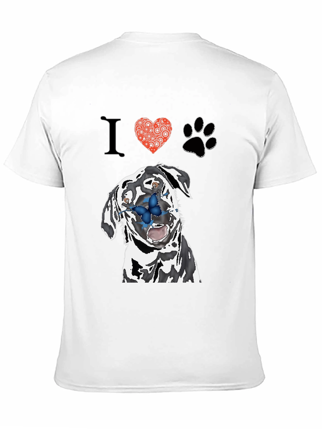 Black I Heart Pups T-Shirt: Black Tee with Dalmatian Graphic view 11