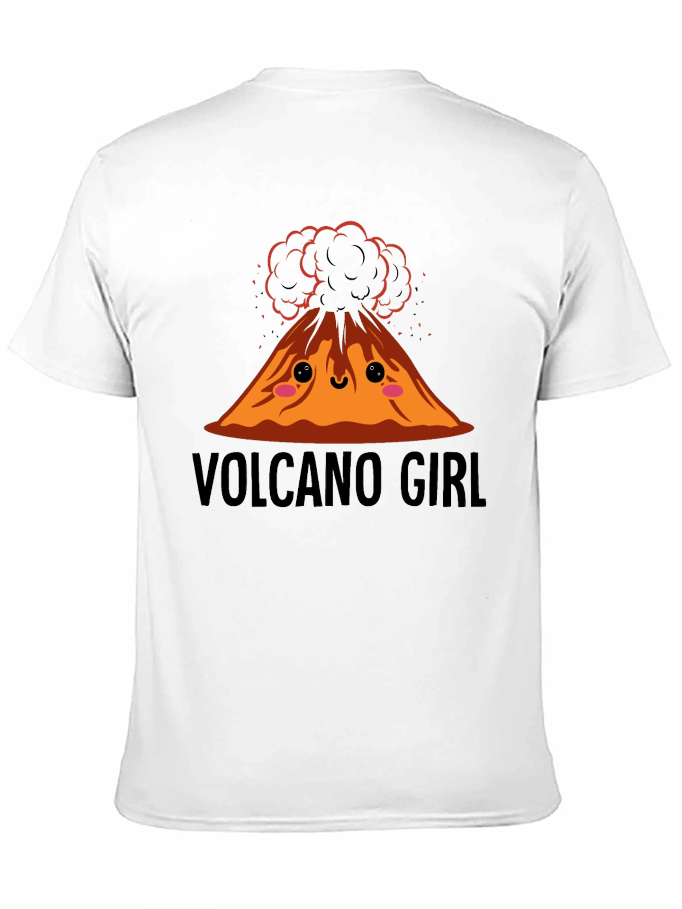 Black Volcano Girl T-Shirt: Cute Cartoon Volcano Design view 11