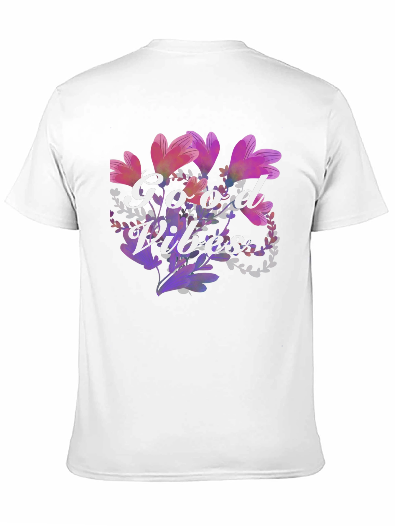 Black Good Vibes Floral Graphic Tee - Black Cotton Blend view 11